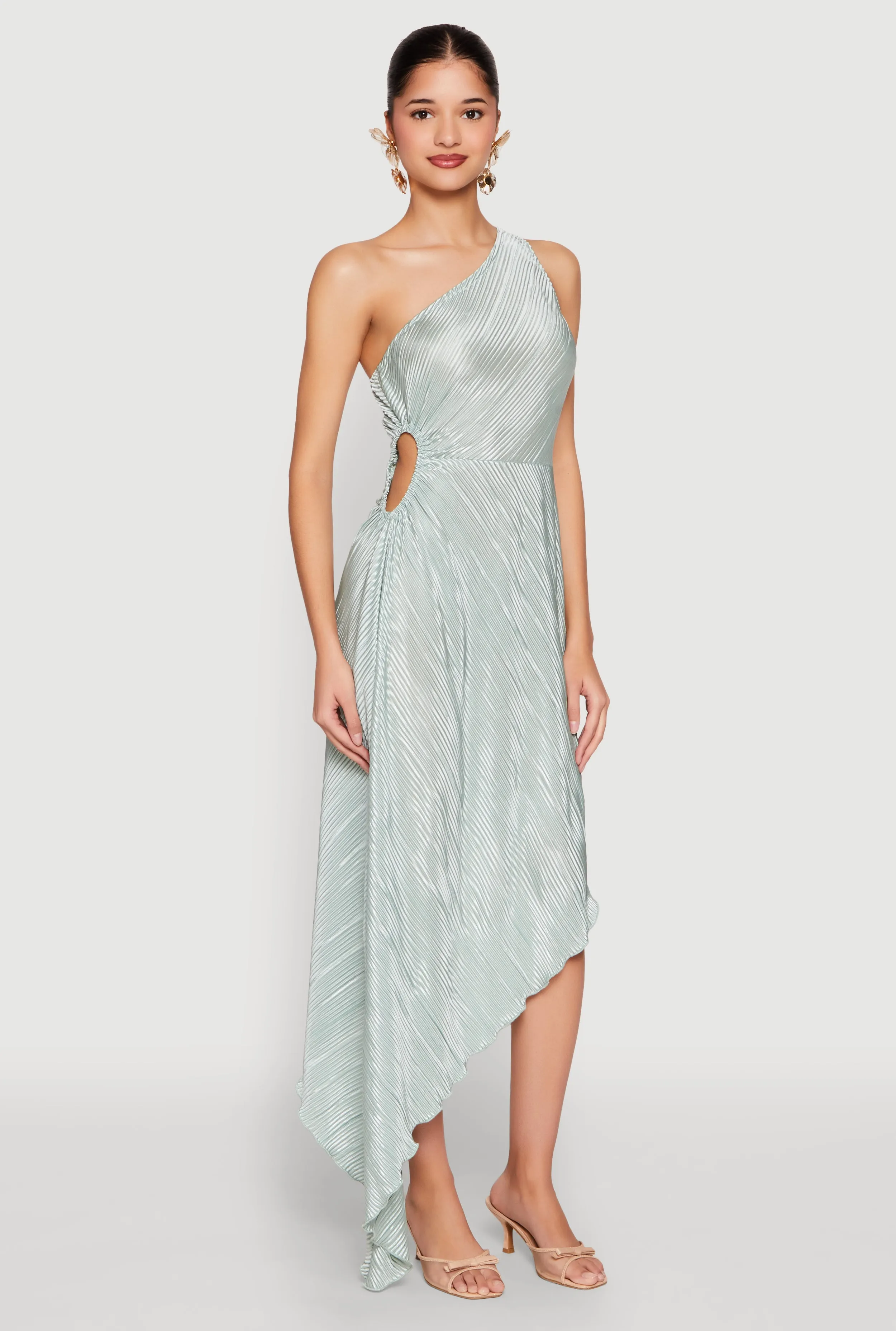 Plisse One Shoulder Asymmetrical Dress sold by Rainbow product image thumbnail 2