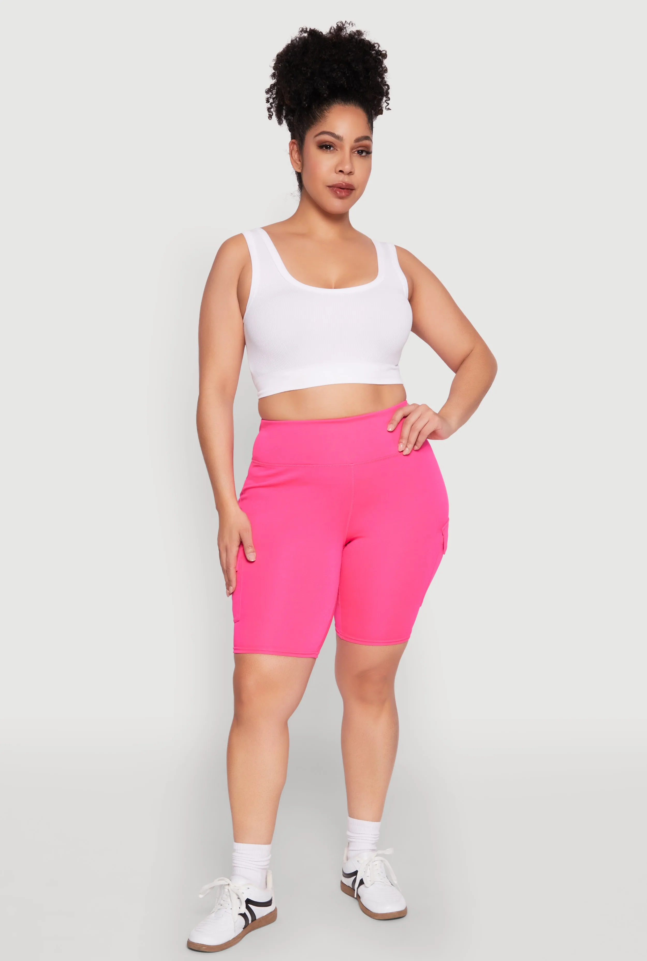 Plus Size Spandex Cargo Biker Shorts sold by Rainbow