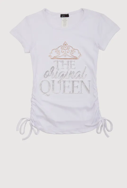 Girls Rhinestone The Original Queen Top sold by Rainbow