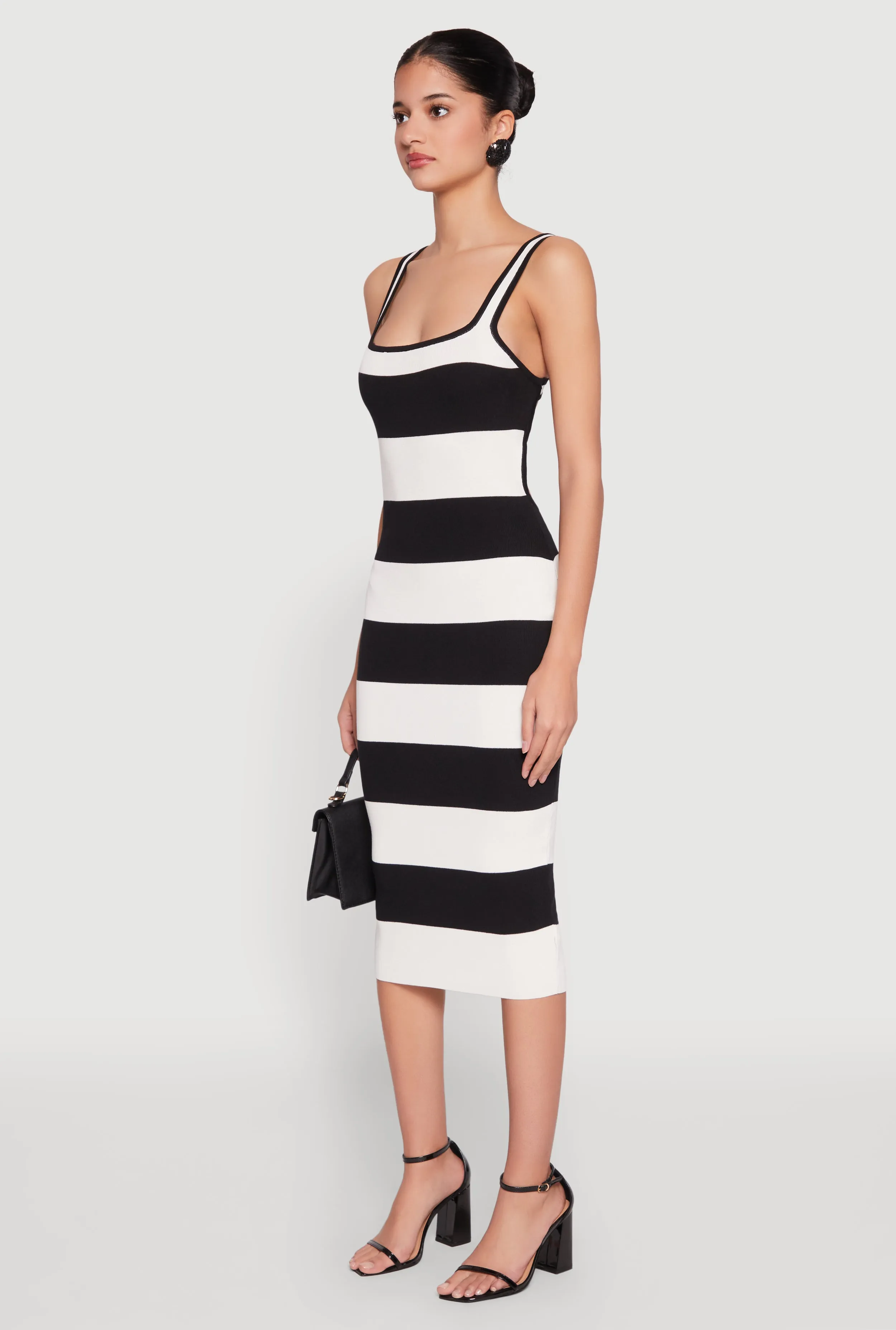 Open Tie Back Sleeveless Striped Bodycon Dress sold by Rainbow product image thumbnail 3