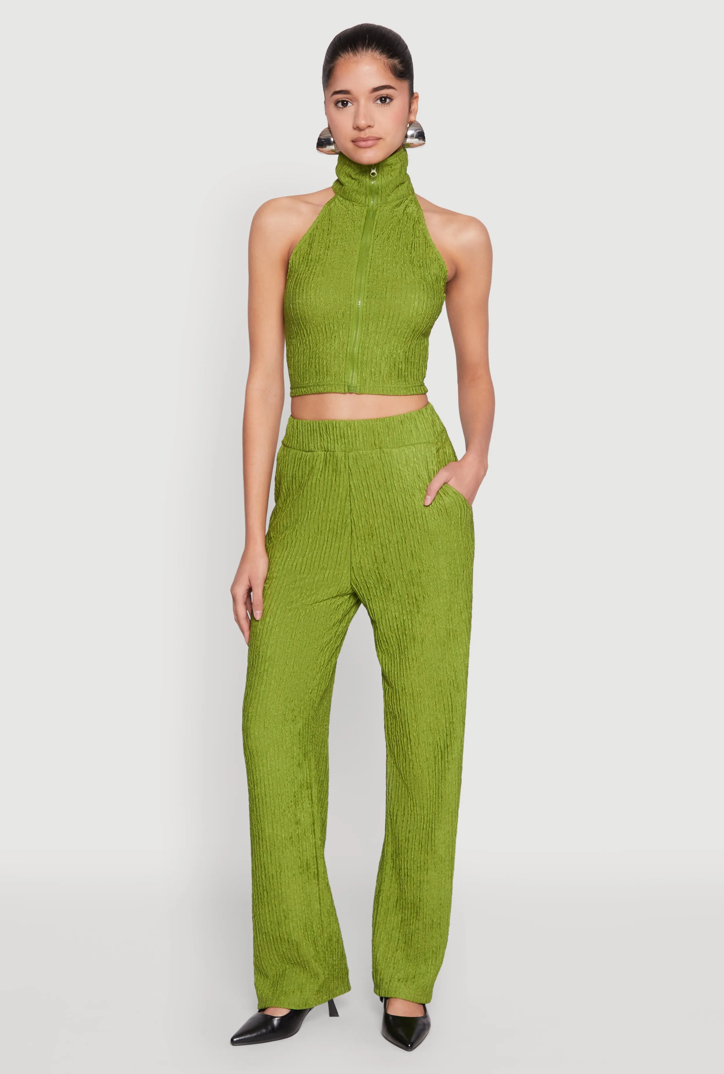 Textured Knit High Waist Pants sold by Rainbow