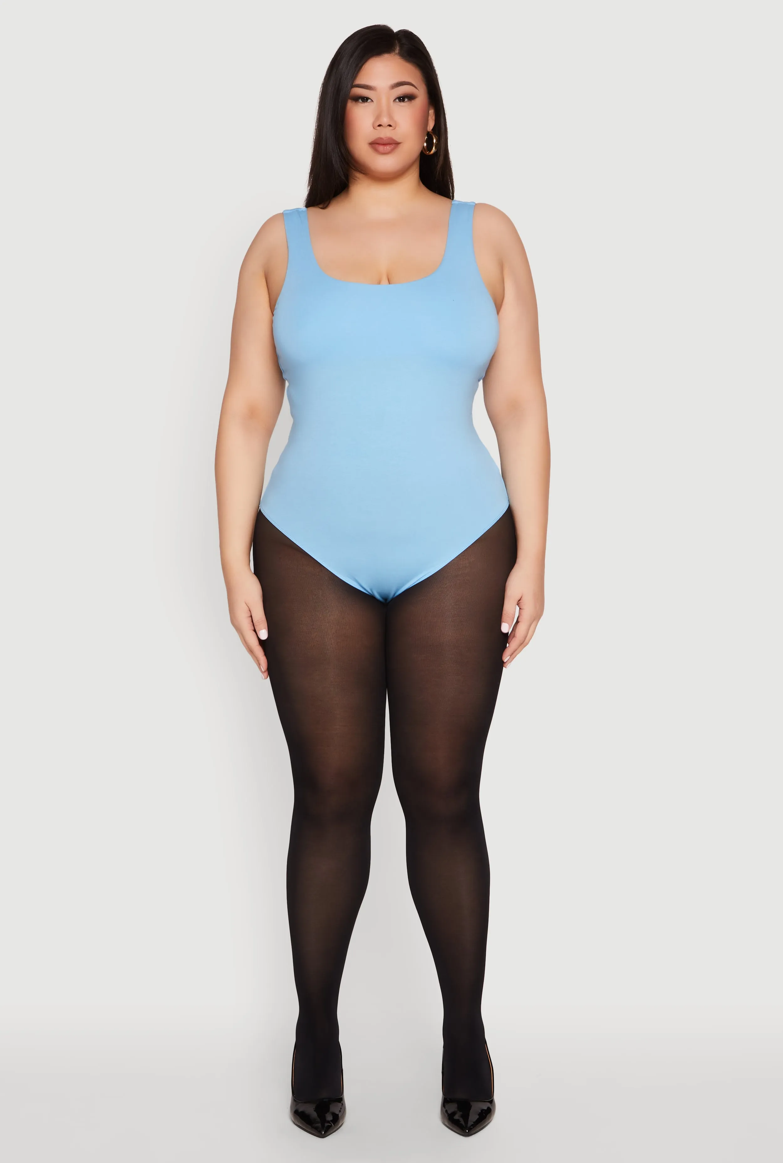 Plus Size Double Layered Scoop Neck Bodysuit sold by Rainbow product image thumbnail 3