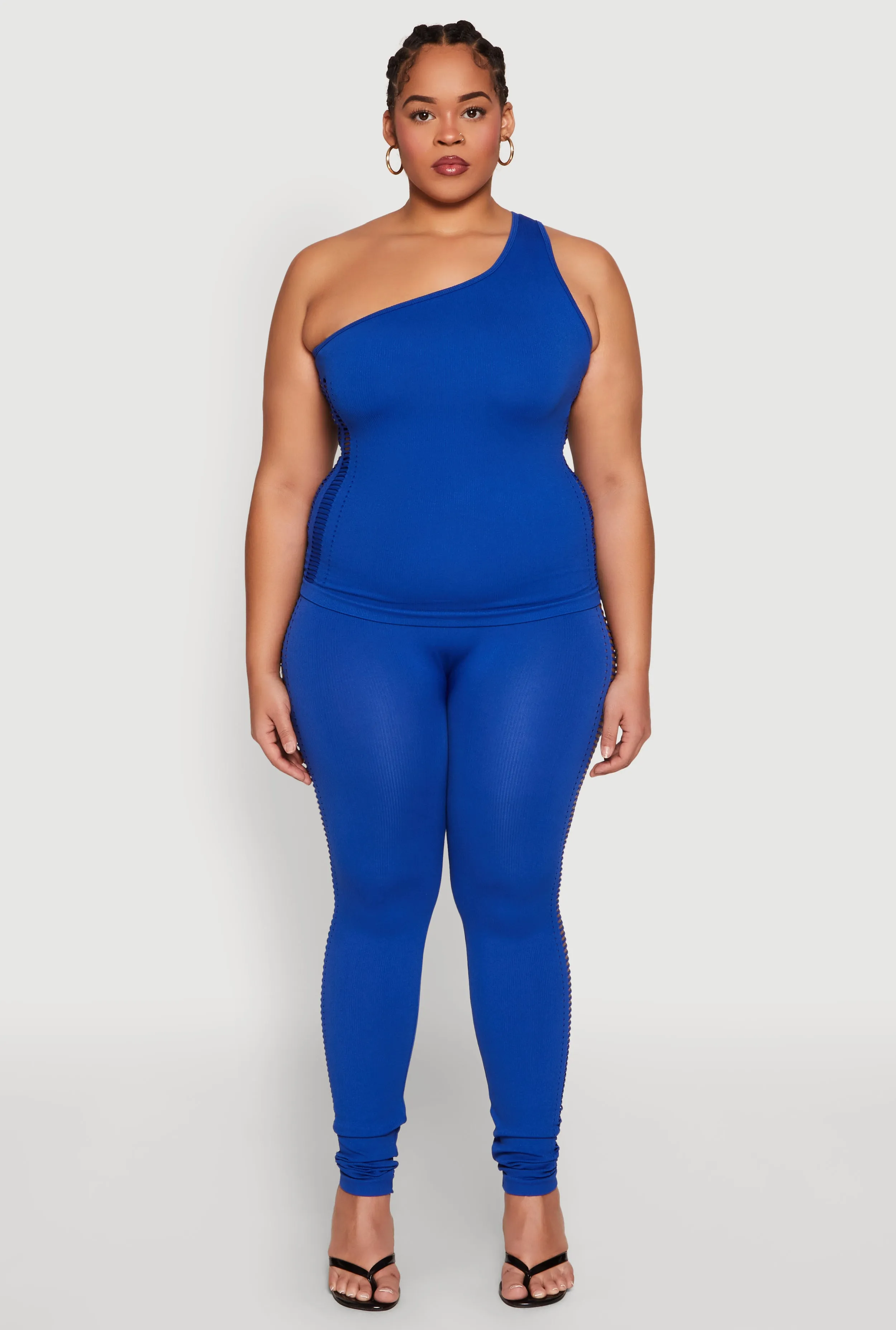 Plus Size Laser Cut Side Leggings sold by Rainbow