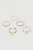 Faux Pearl Rhinestone Charm Stretch Bracelets Set of 5 sold by Rainbow