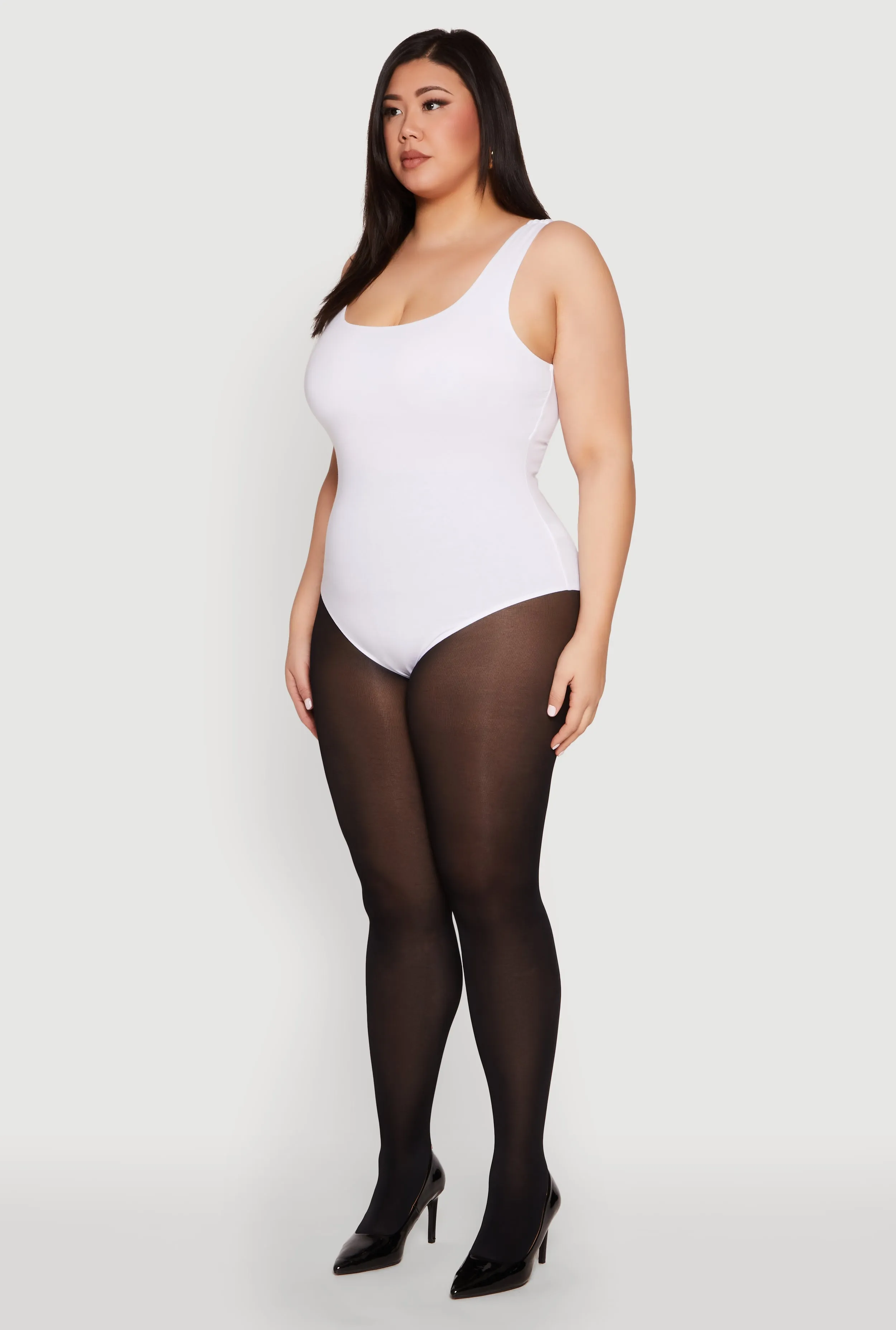 Plus Size Double Layered Scoop Neck Bodysuit sold by Rainbow product image thumbnail 5