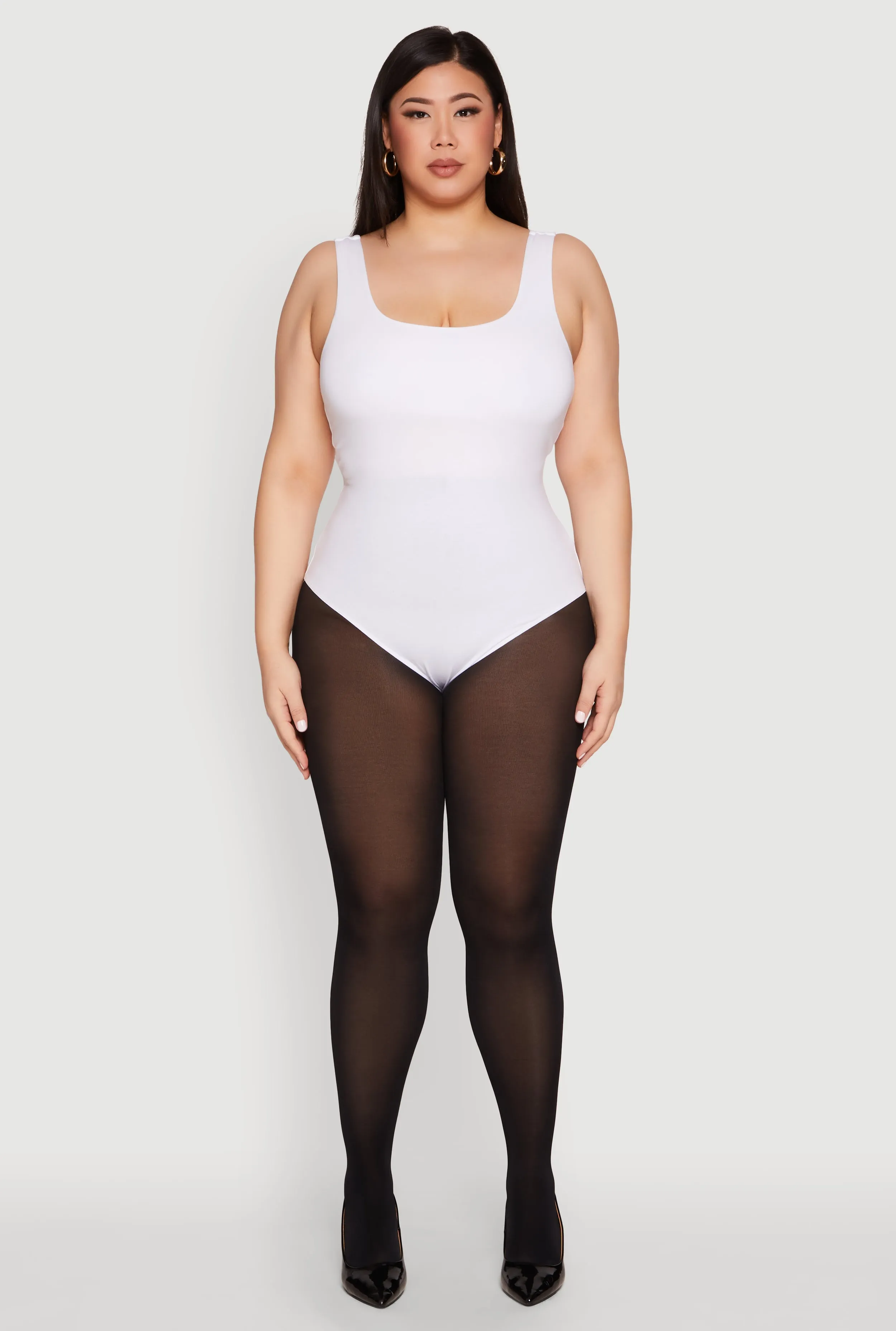 Plus Size Double Layered Scoop Neck Bodysuit sold by Rainbow product image thumbnail 3