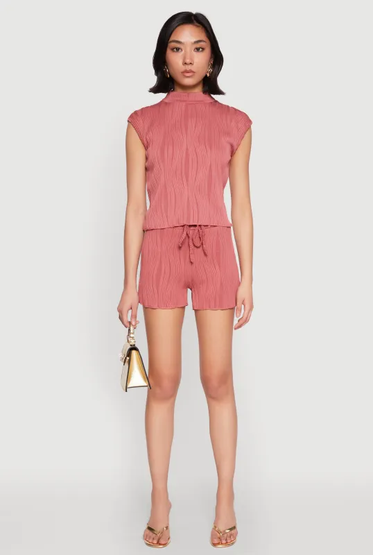 Plisse High Waisted Shorts sold by Rainbow