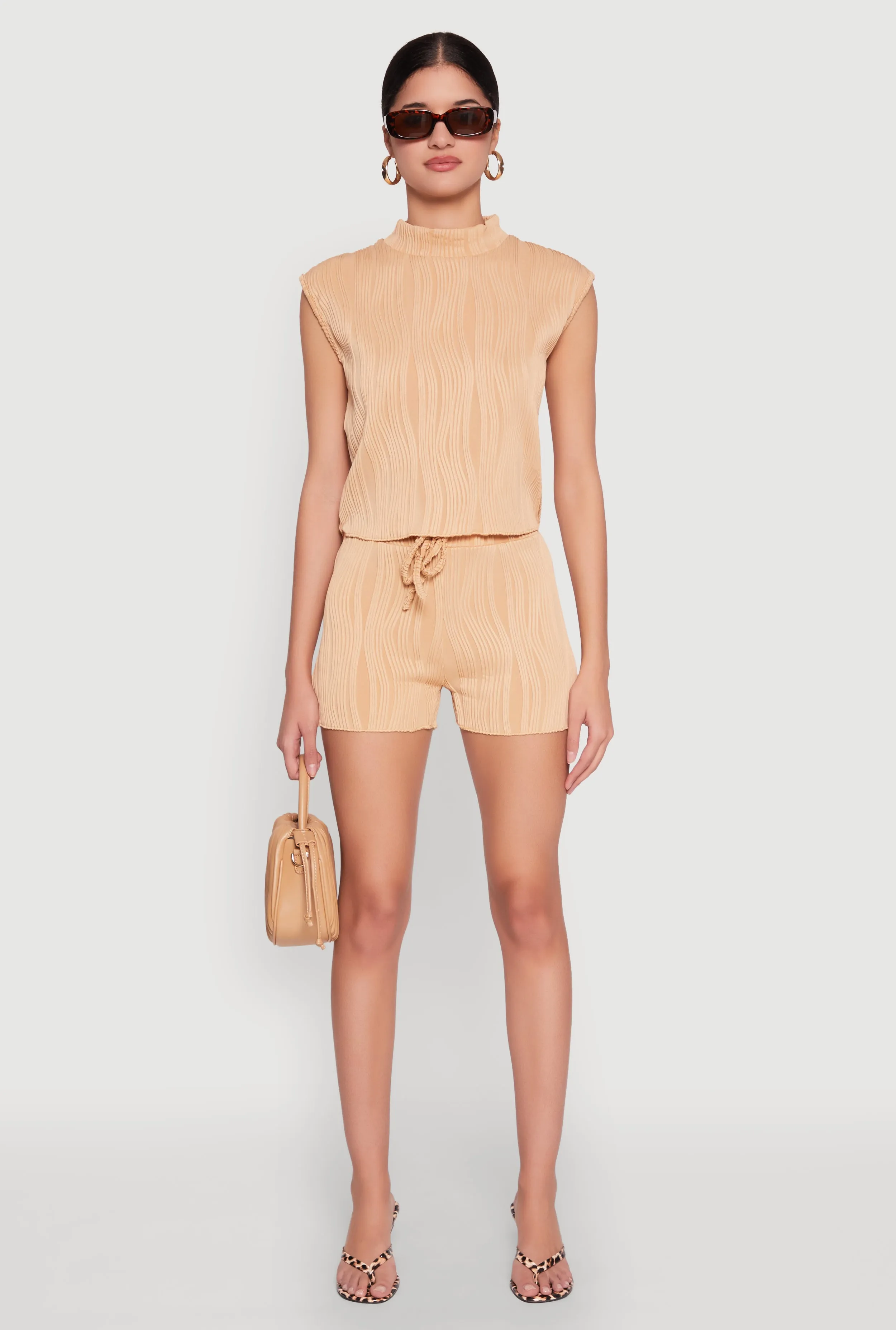 Plisse Knit Mock Neck Top sold by Rainbow product image thumbnail 2