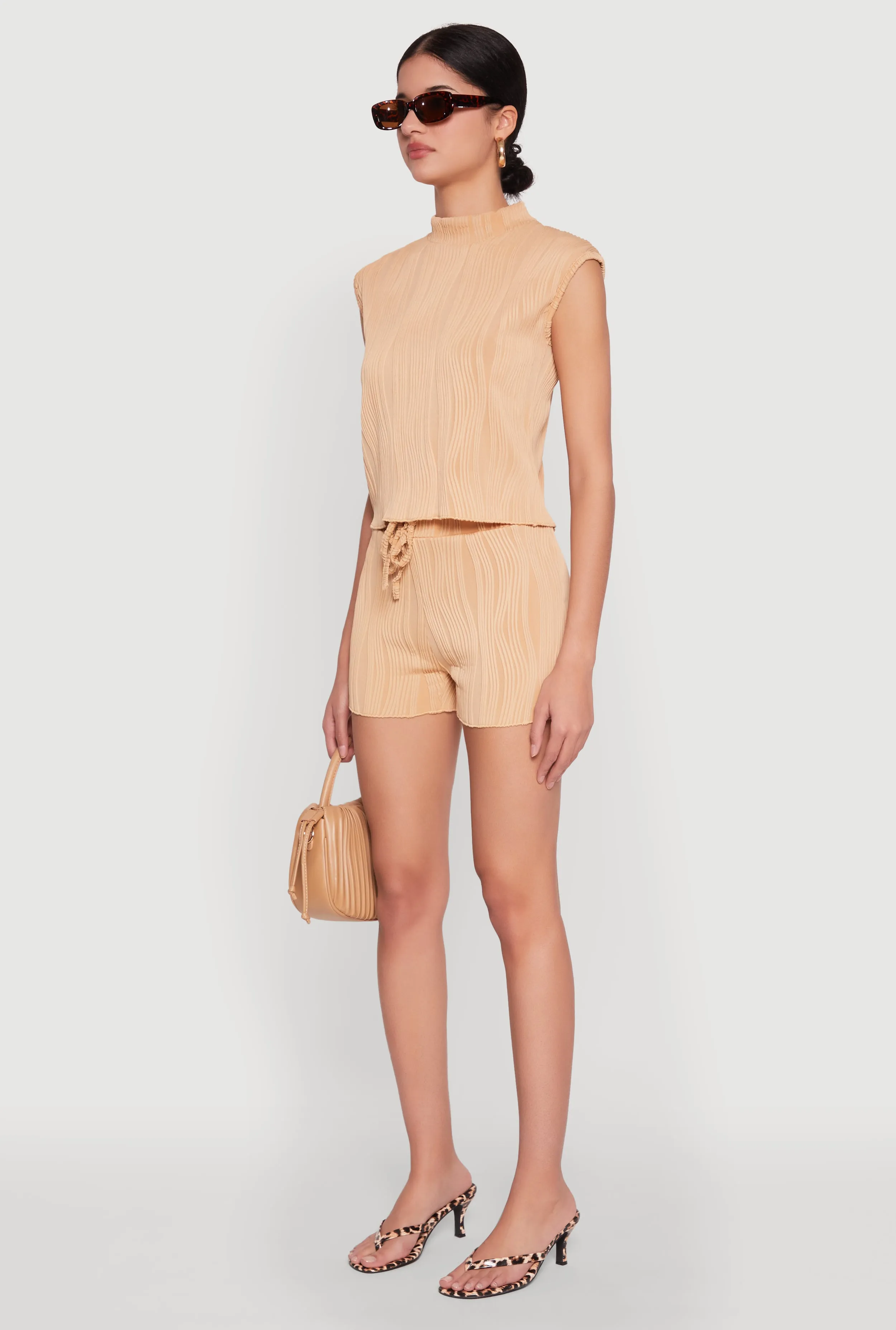 Plisse Knit Mock Neck Top sold by Rainbow product image thumbnail 5