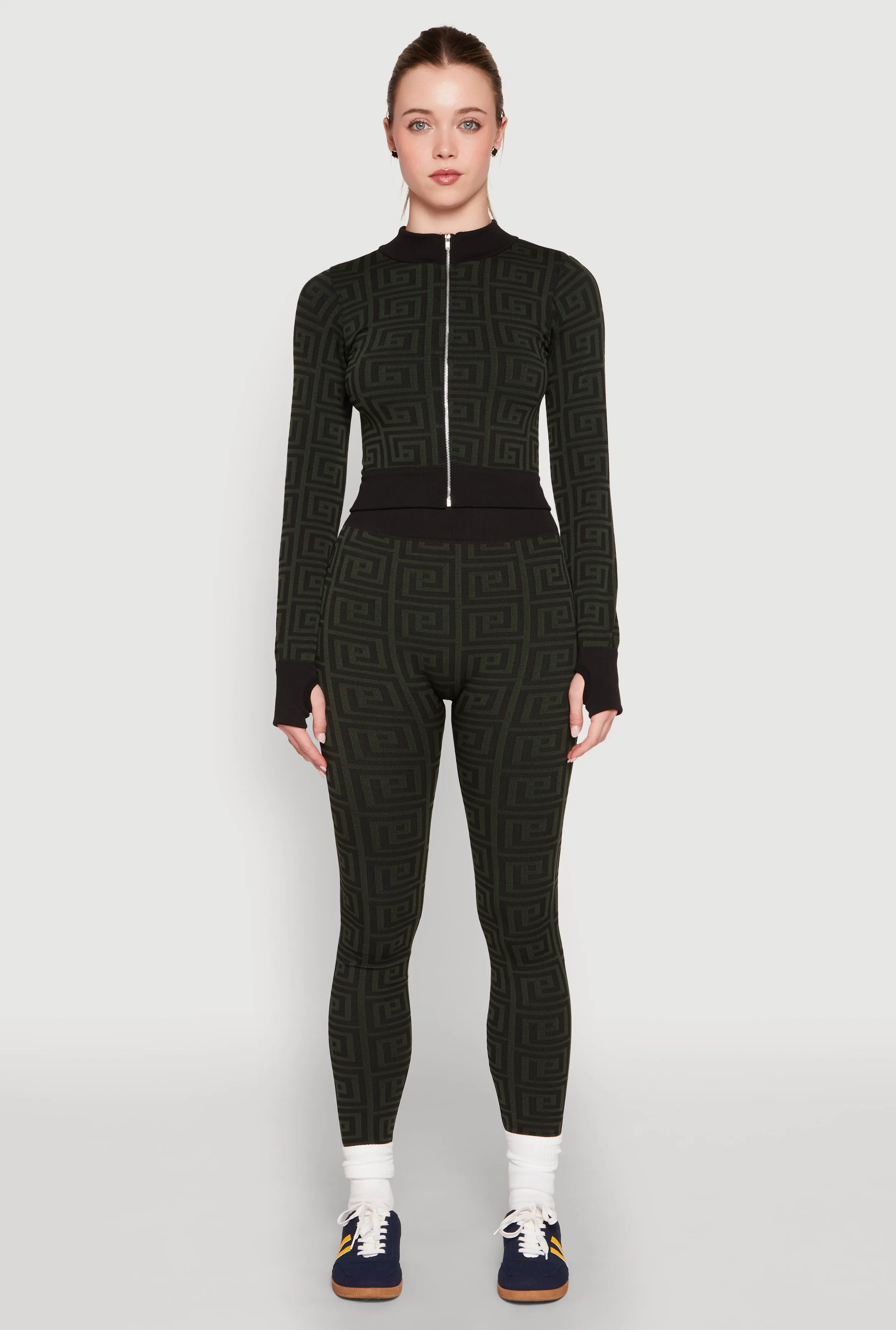 Greek Key Mock Neck Track Jacket sold by Rainbow product image thumbnail 2