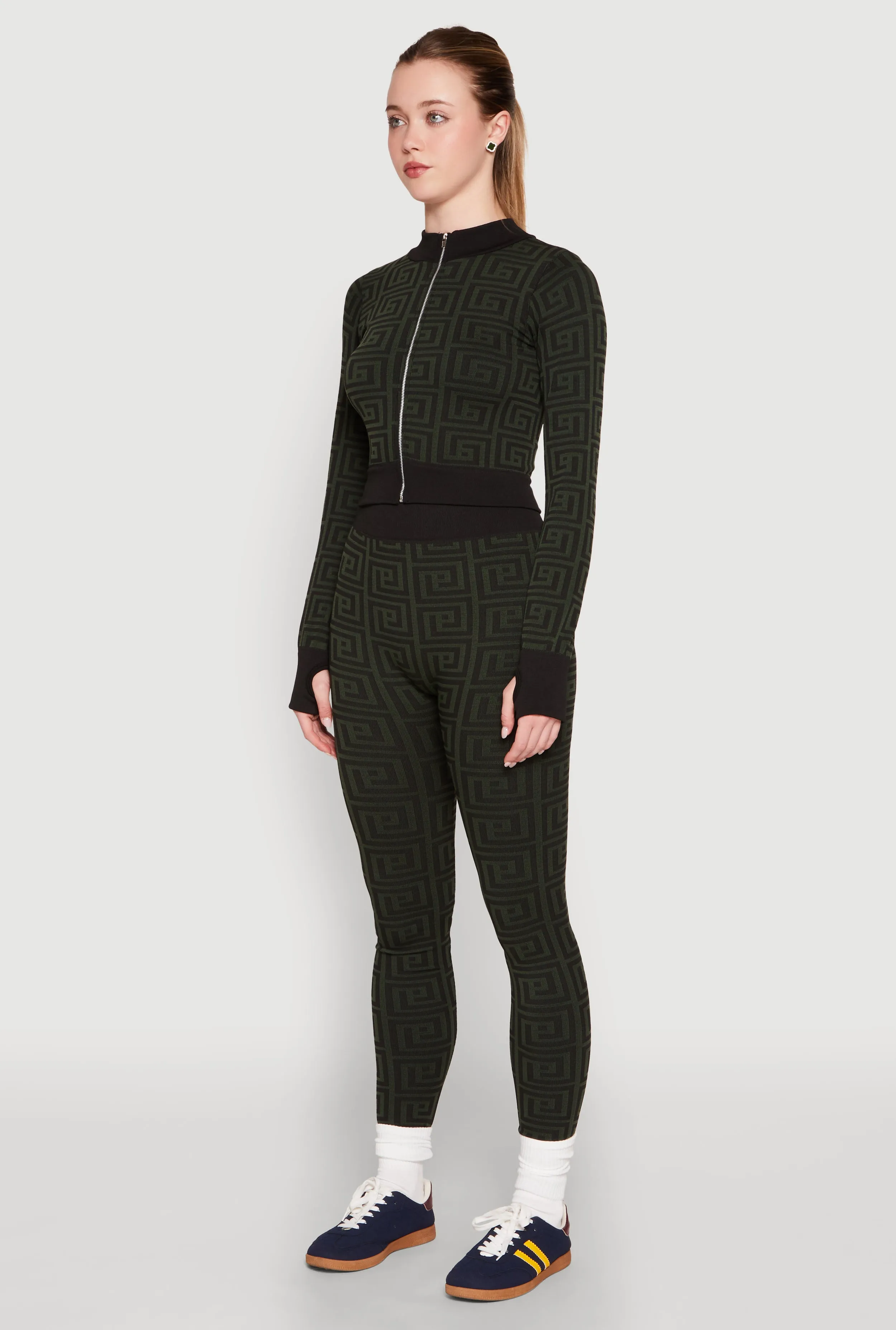 Greek Key Mock Neck Track Jacket sold by Rainbow product image thumbnail 5