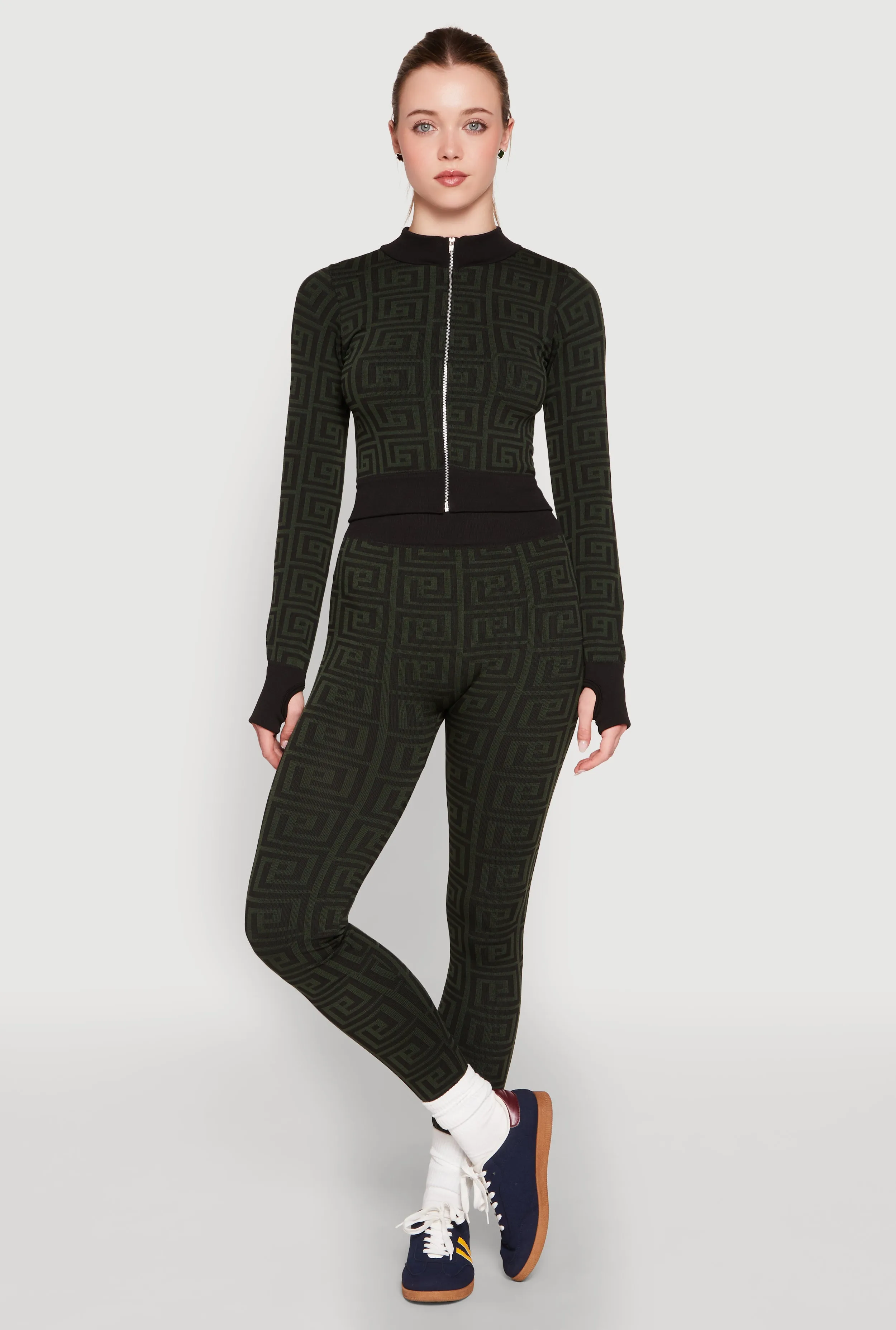 Greek Key Mock Neck Track Jacket sold by Rainbow product image thumbnail 3