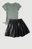 Girls Spread Sunshine Tee and Faux Leather Skirt sold by Rainbow