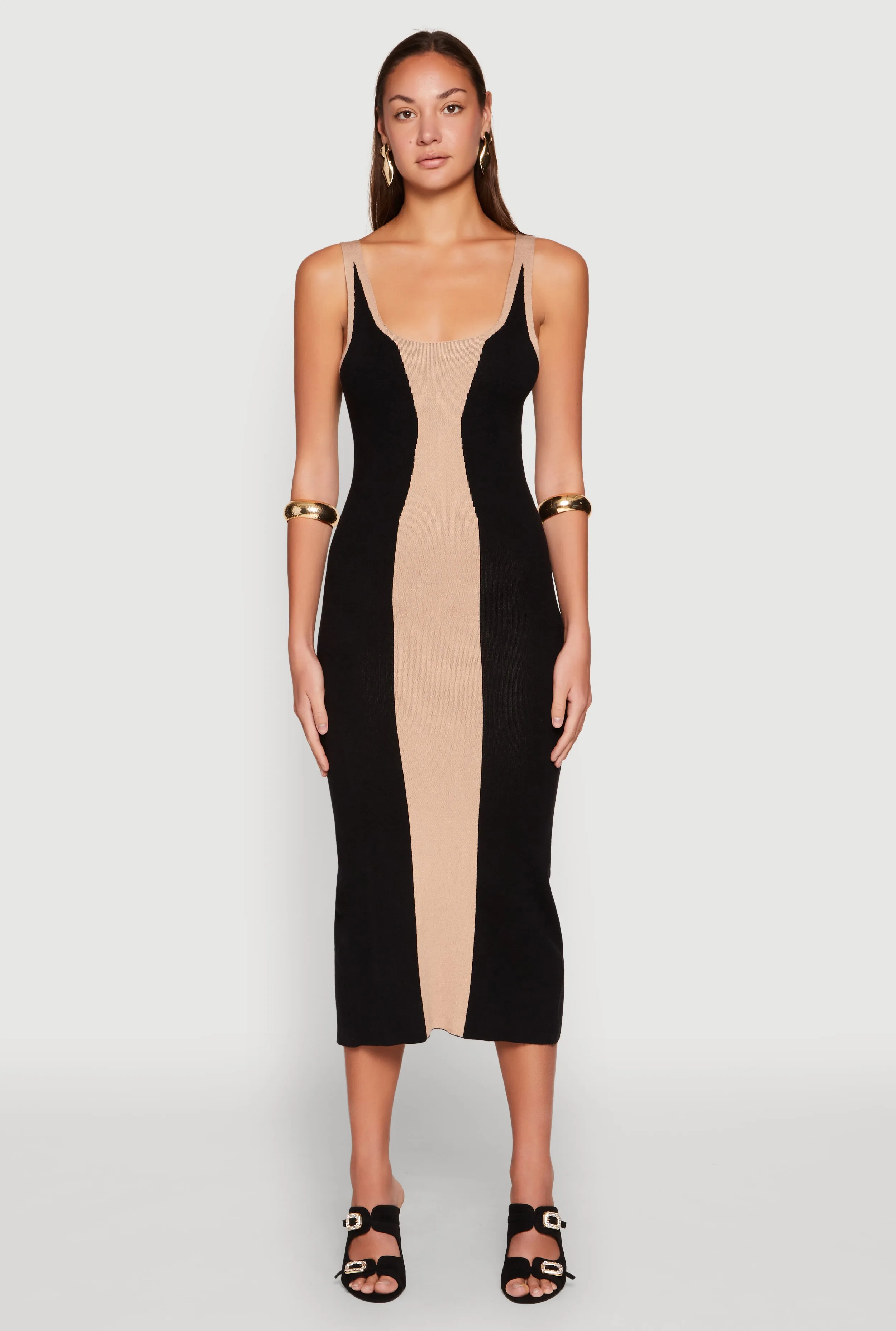 Color Block Back Slit Sweater Dress sold by Rainbow product image thumbnail 2