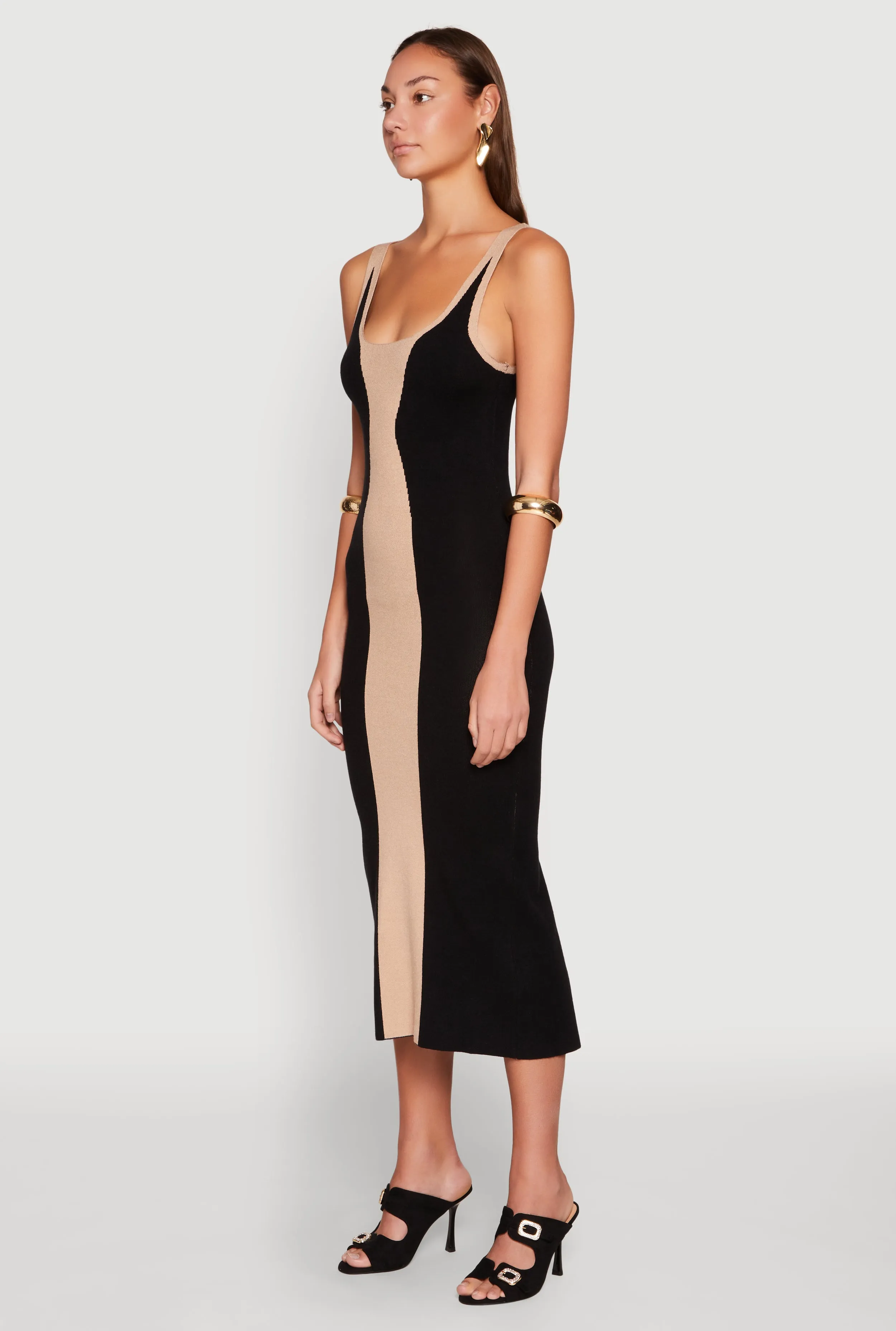 Color Block Back Slit Sweater Dress sold by Rainbow product image thumbnail 3