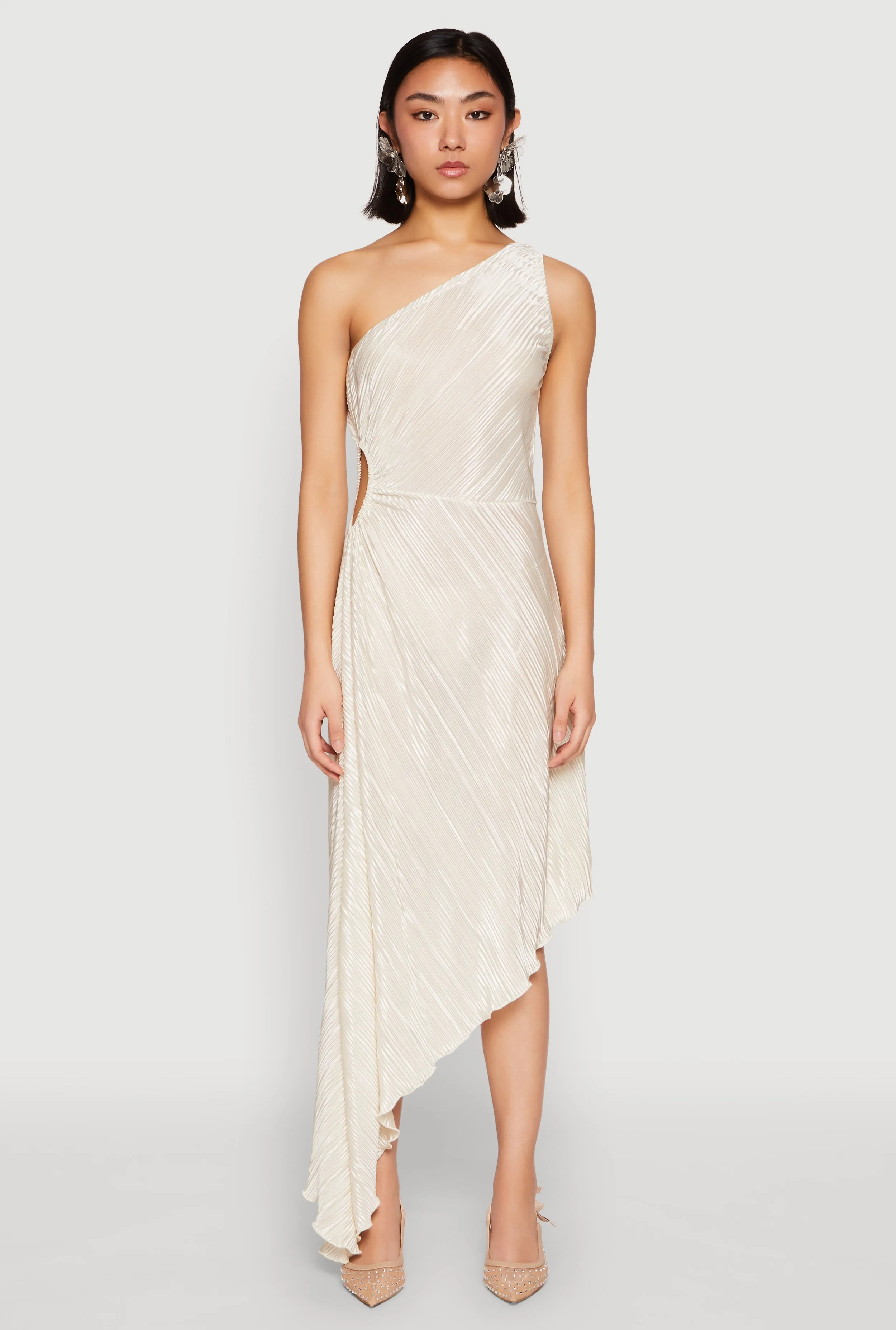 Plisse One Shoulder Asymmetrical Dress sold by Rainbow product image thumbnail 2