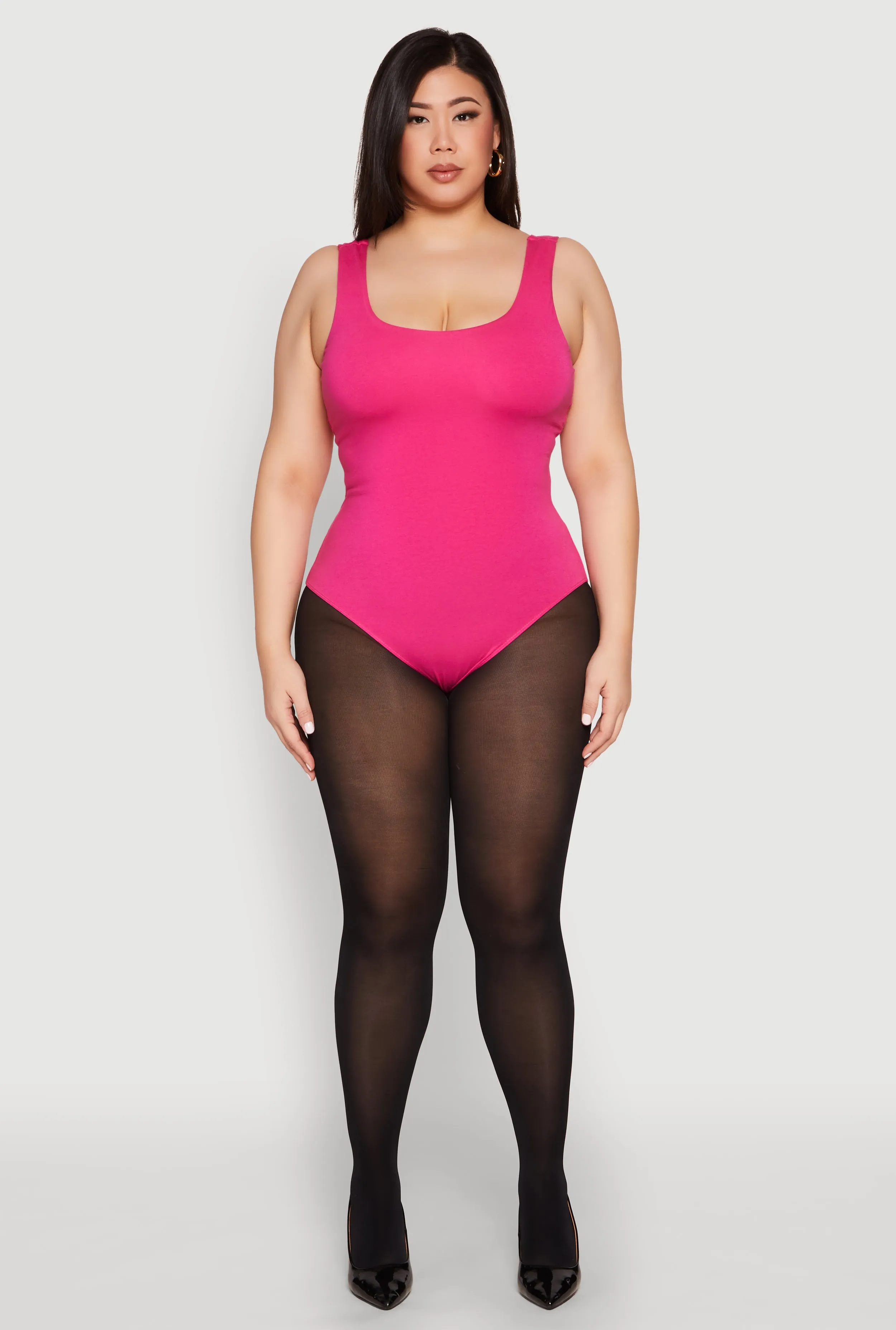 Plus Size Double Layered Scoop Neck Bodysuit sold by Rainbow product image thumbnail 3