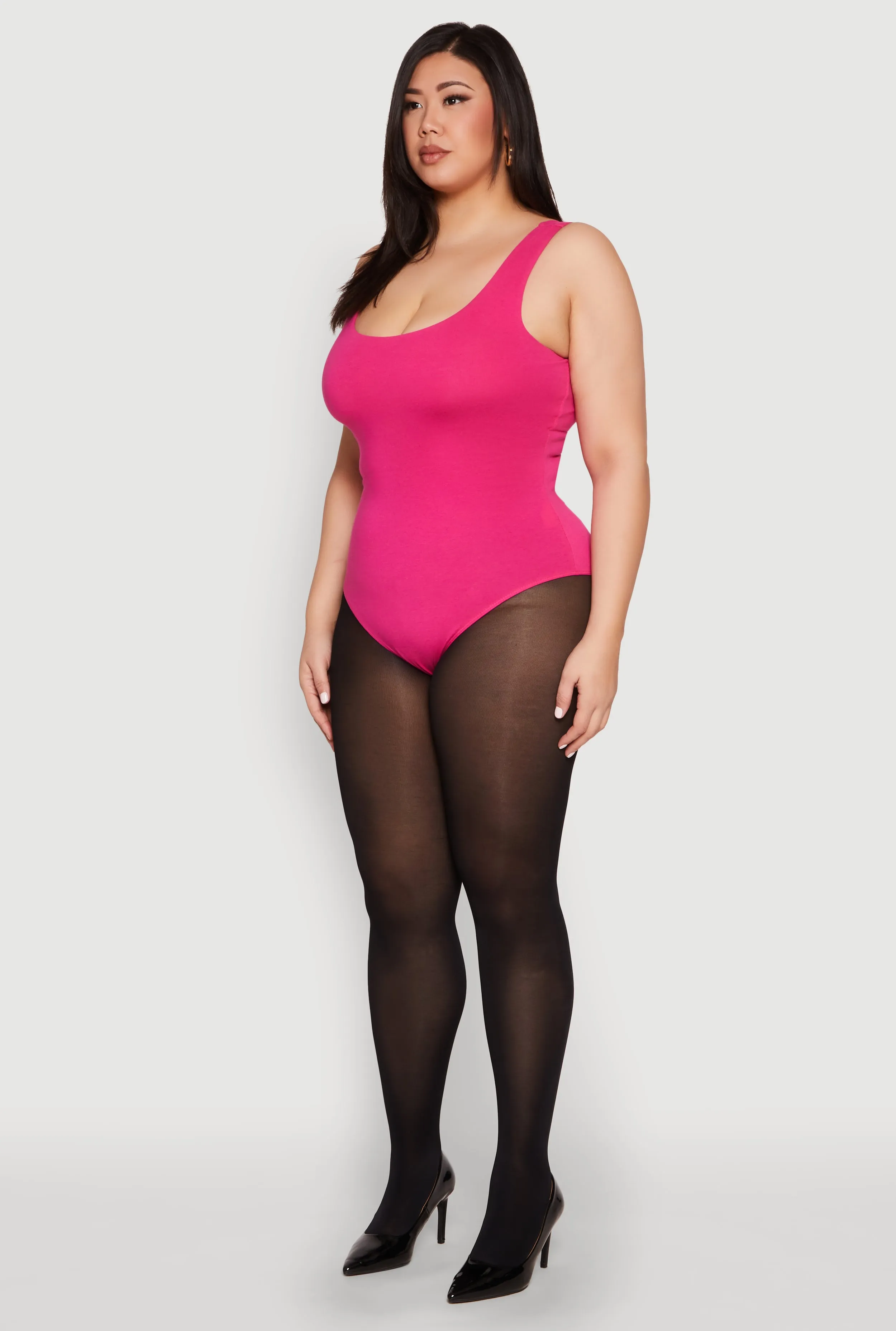 Plus Size Double Layered Scoop Neck Bodysuit sold by Rainbow product image thumbnail 5