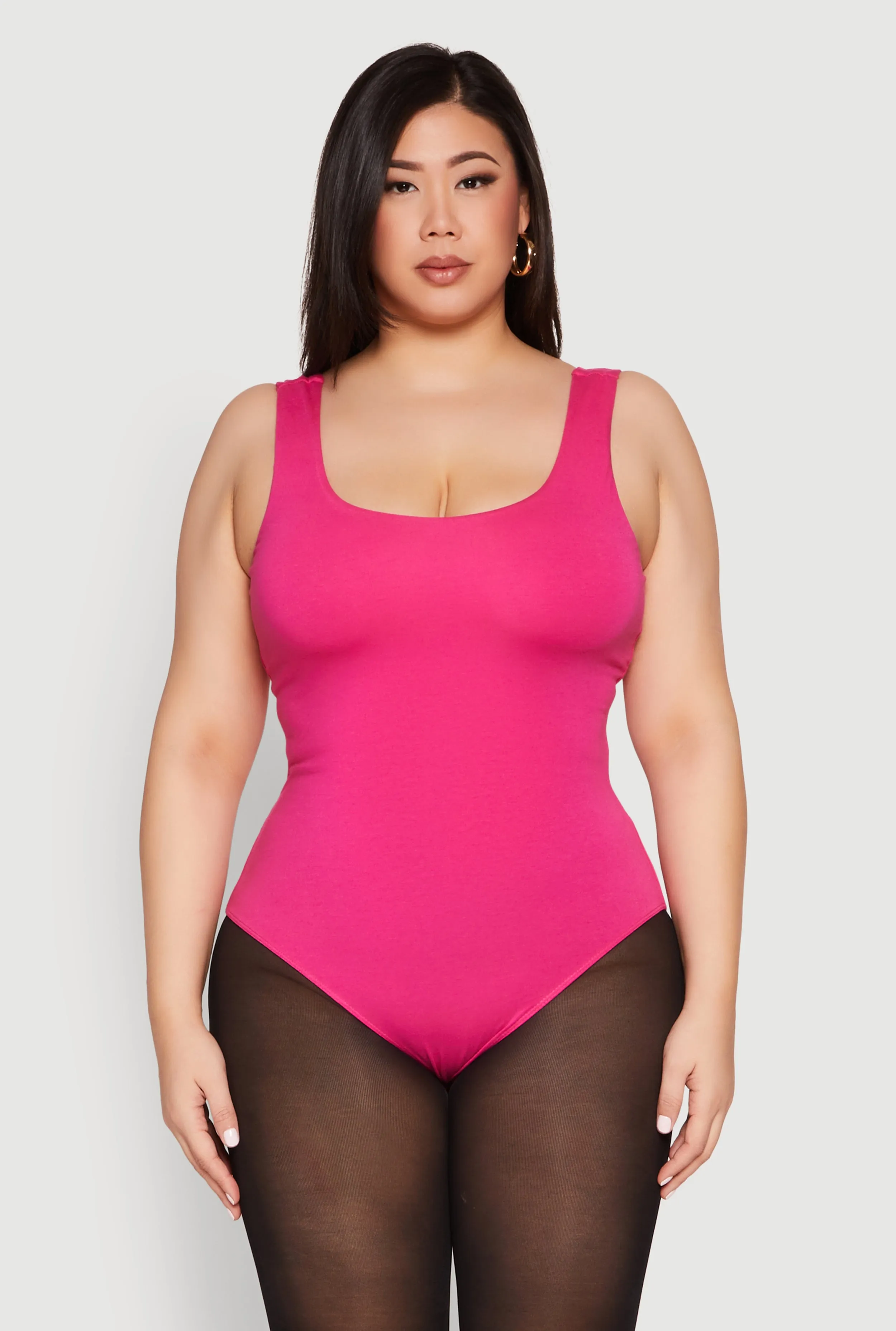 Plus Size Double Layered Scoop Neck Bodysuit sold by Rainbow product image thumbnail 2