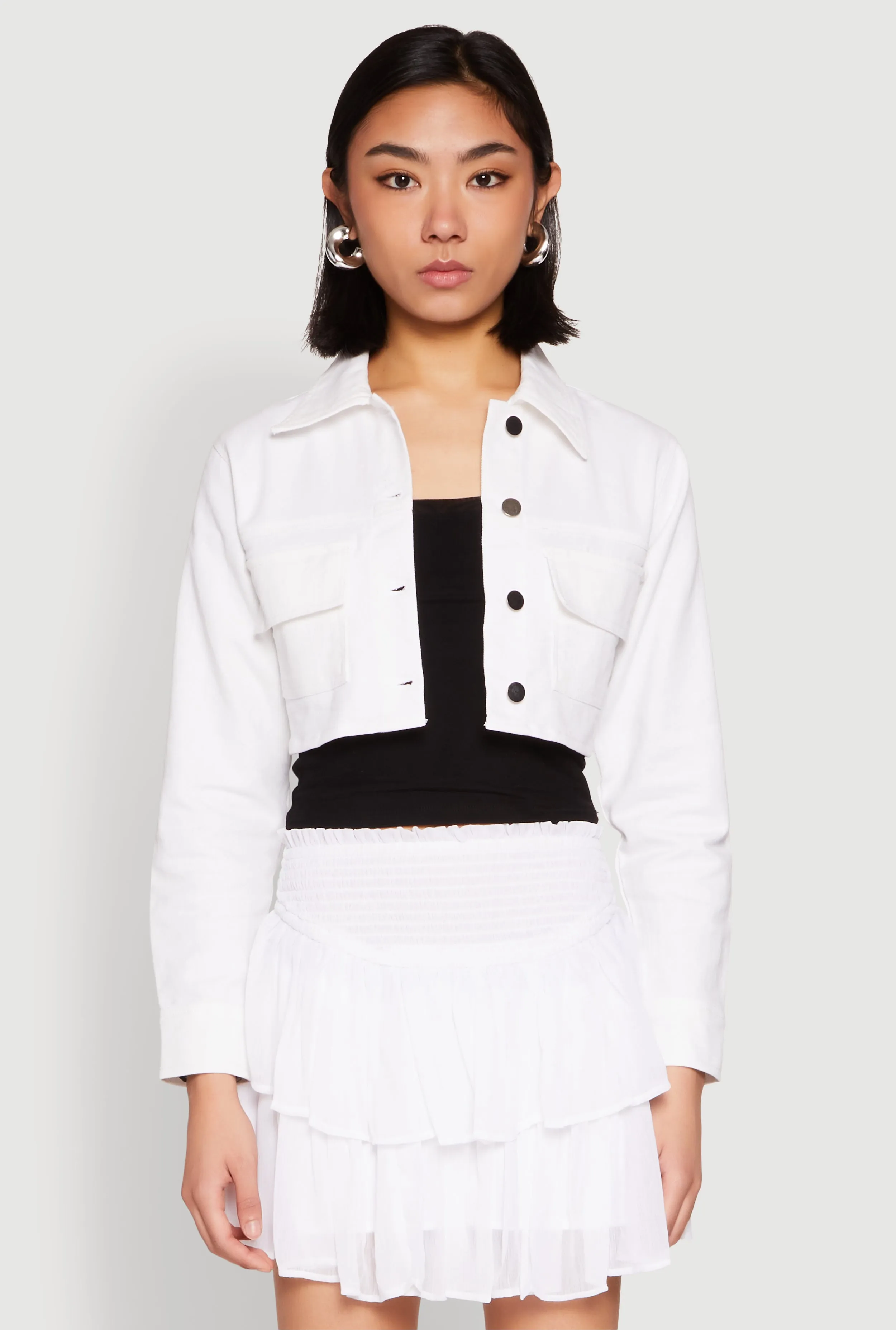 Spoon Jeans Denim Cropped Jacket sold by Rainbow