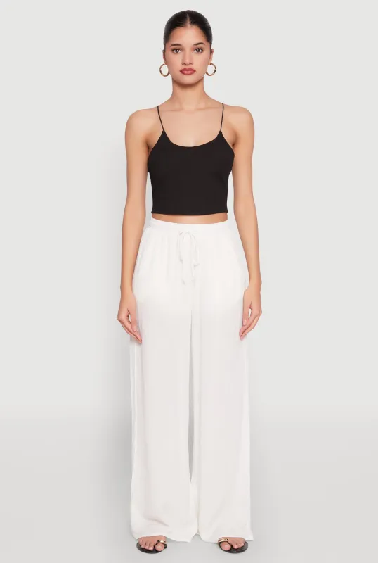 Gauze Knit High Waisted Wide Leg Pants sold by Rainbow