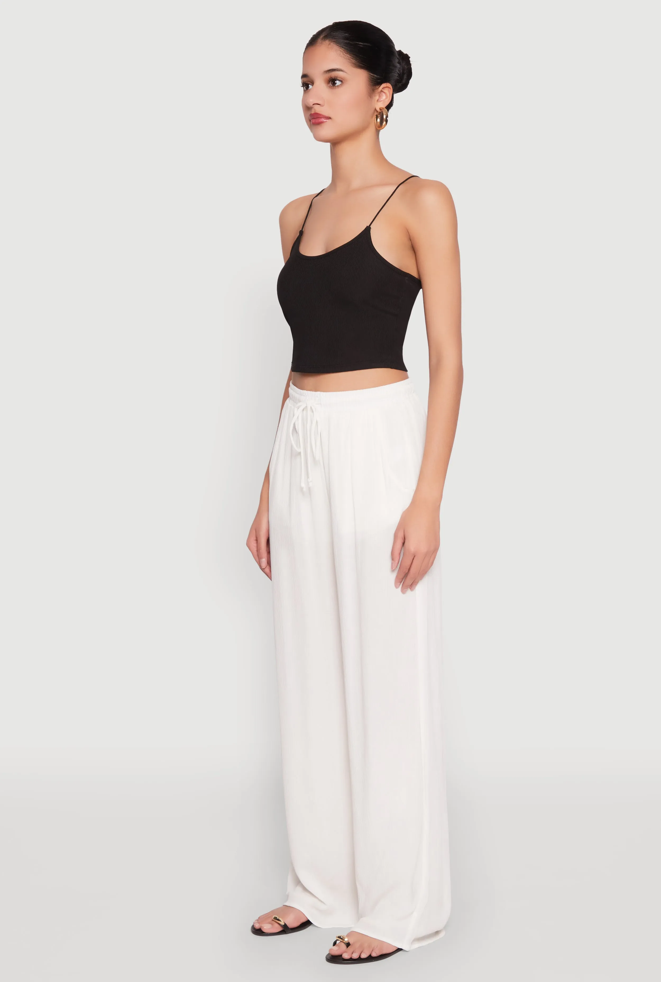 Gauze Knit High Waisted Wide Leg Pants sold by Rainbow product image thumbnail 3