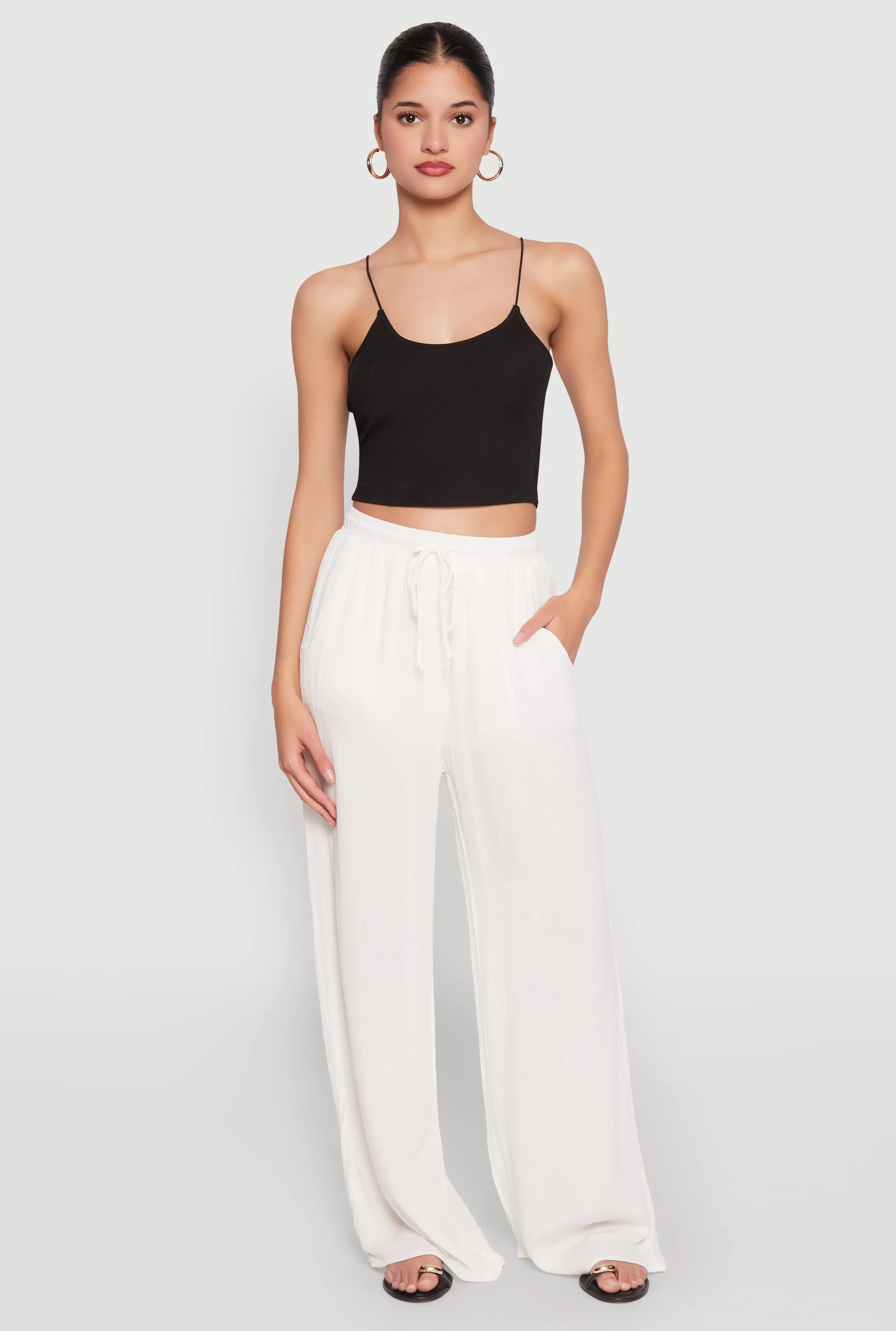 Gauze Knit High Waisted Wide Leg Pants sold by Rainbow product image thumbnail 2