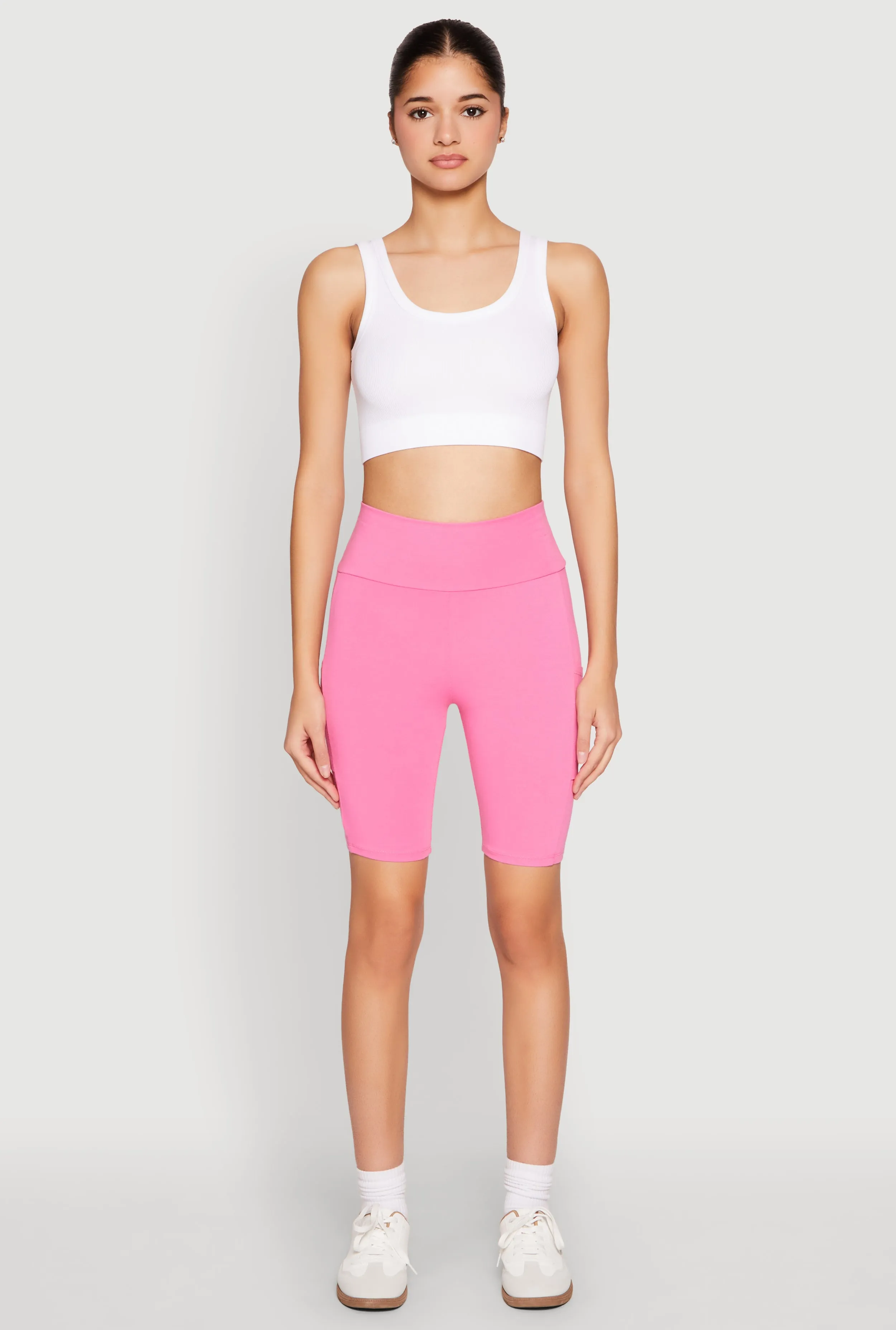 High Waisted Side Pocket Biker Shorts sold by Rainbow