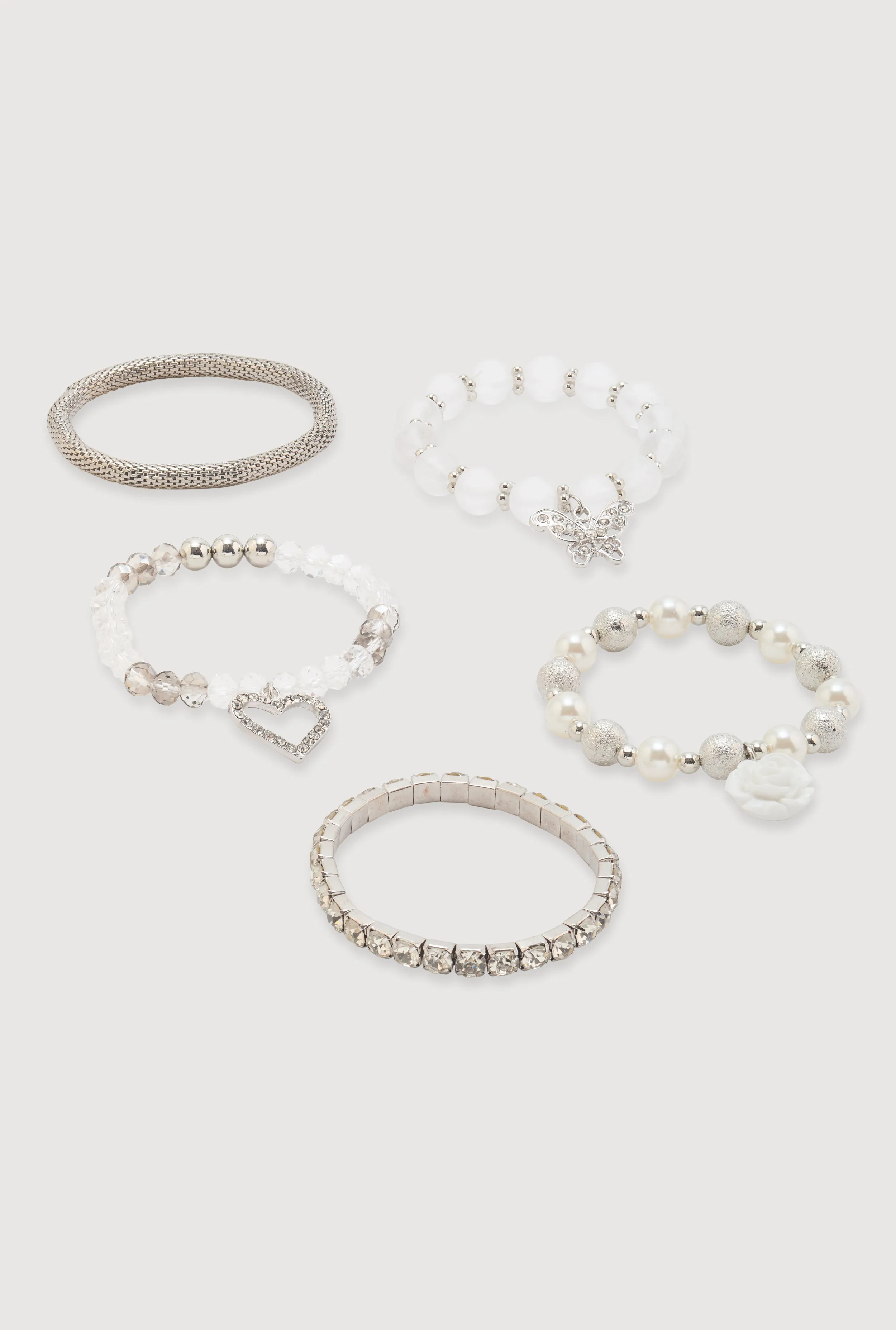 Rose Rhinestone Charm Bracelets Set of 5 sold by Rainbow product image thumbnail 3