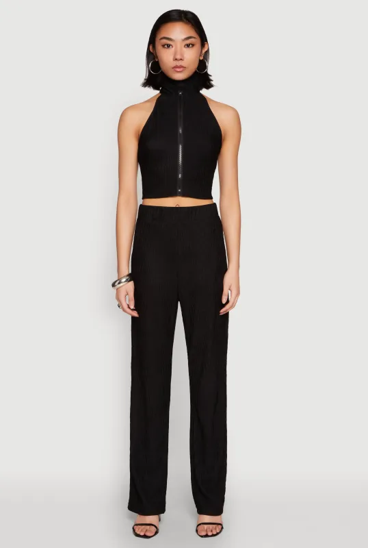 Textured Knit High Waist Pants sold by Rainbow