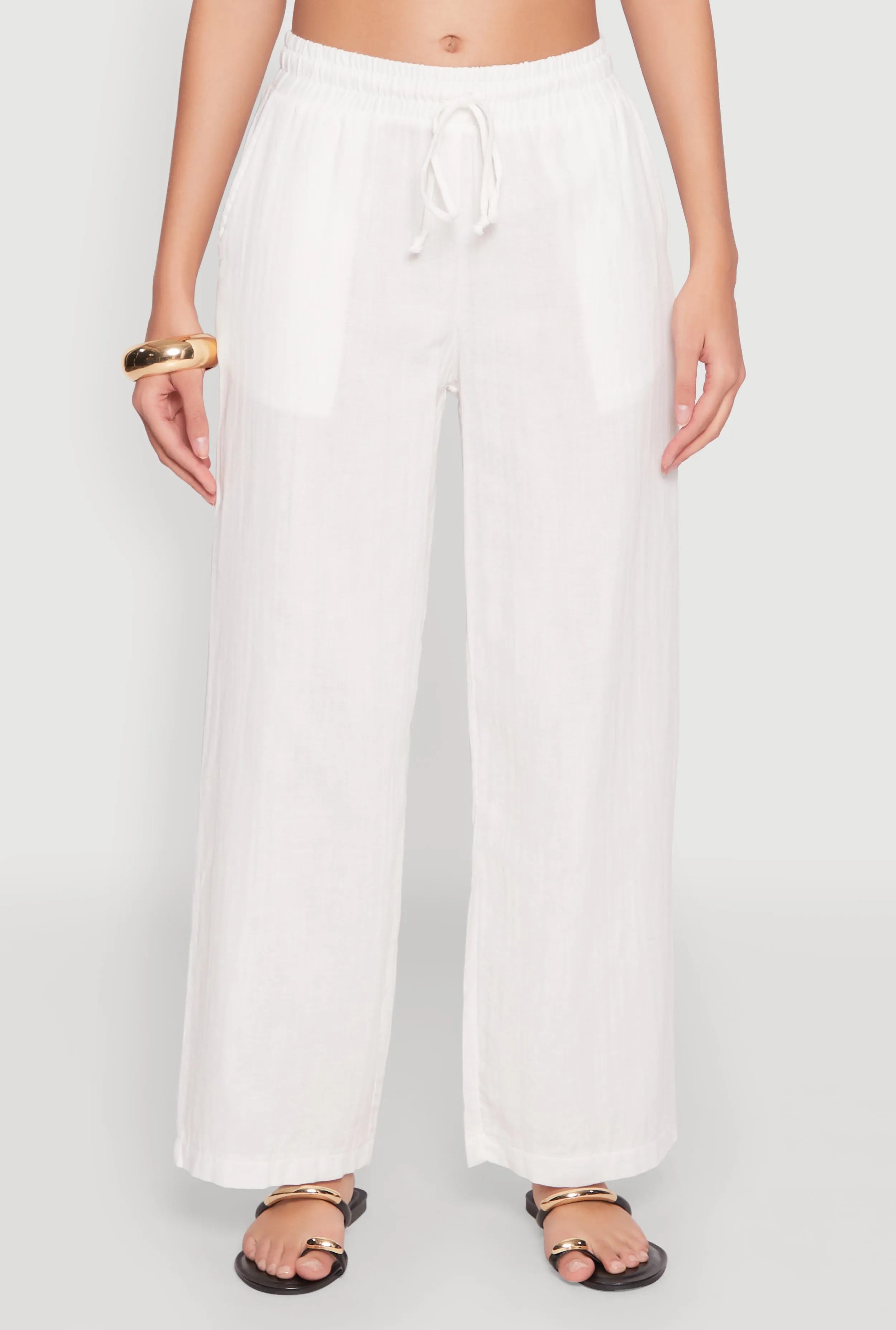 Gauze Knit Drawstring Wide Leg Pants sold by Rainbow product image thumbnail 5