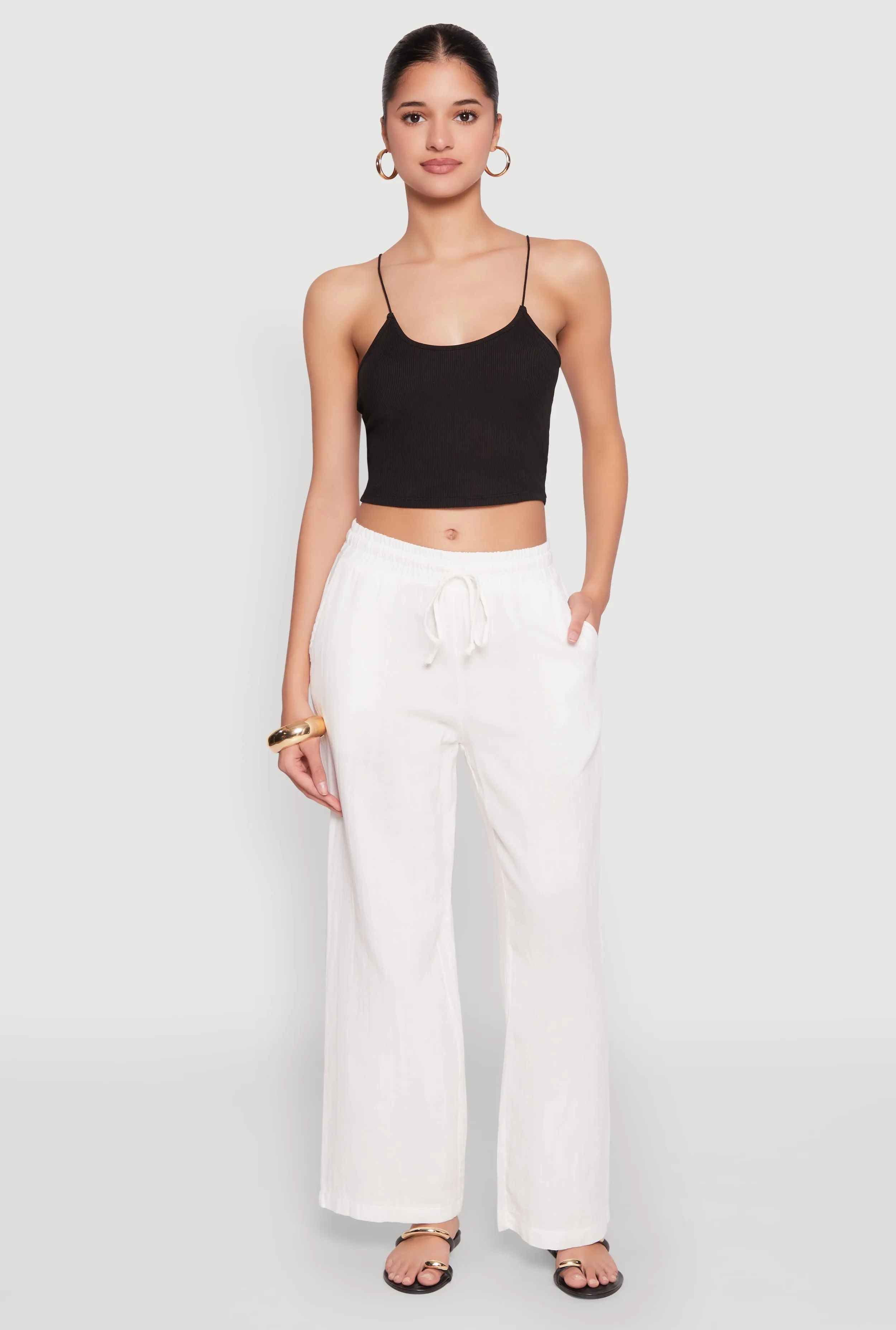 Gauze Knit Drawstring Wide Leg Pants sold by Rainbow product image thumbnail 2