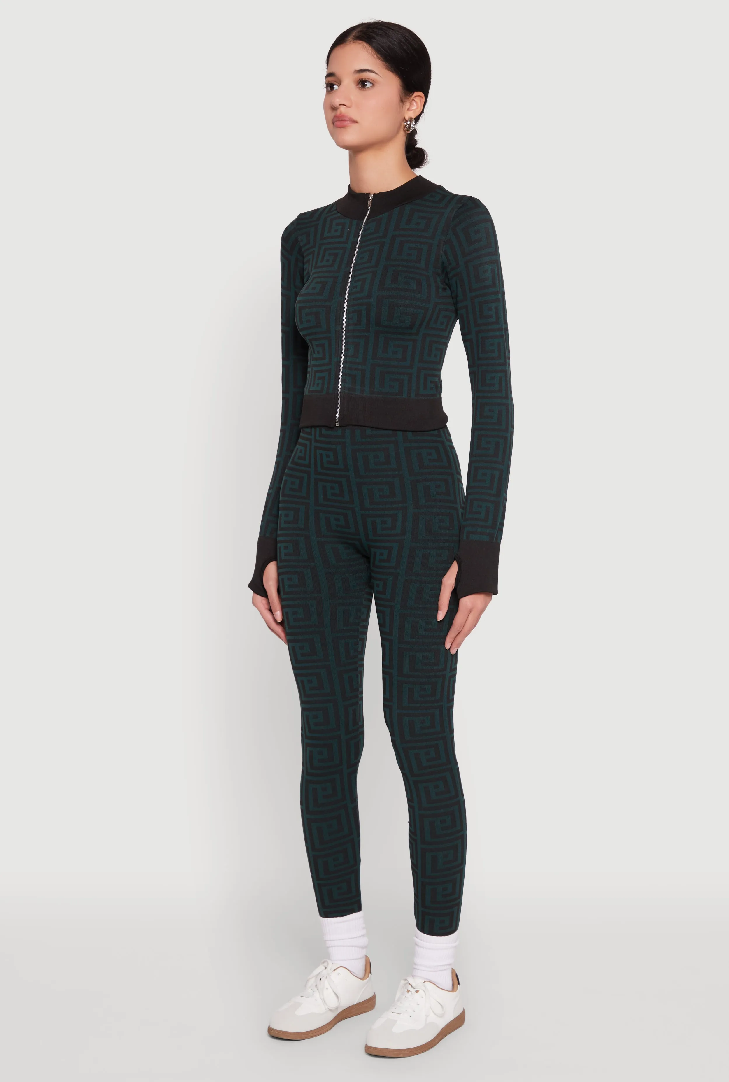 Greek Key Mock Neck Track Jacket sold by Rainbow product image thumbnail 5