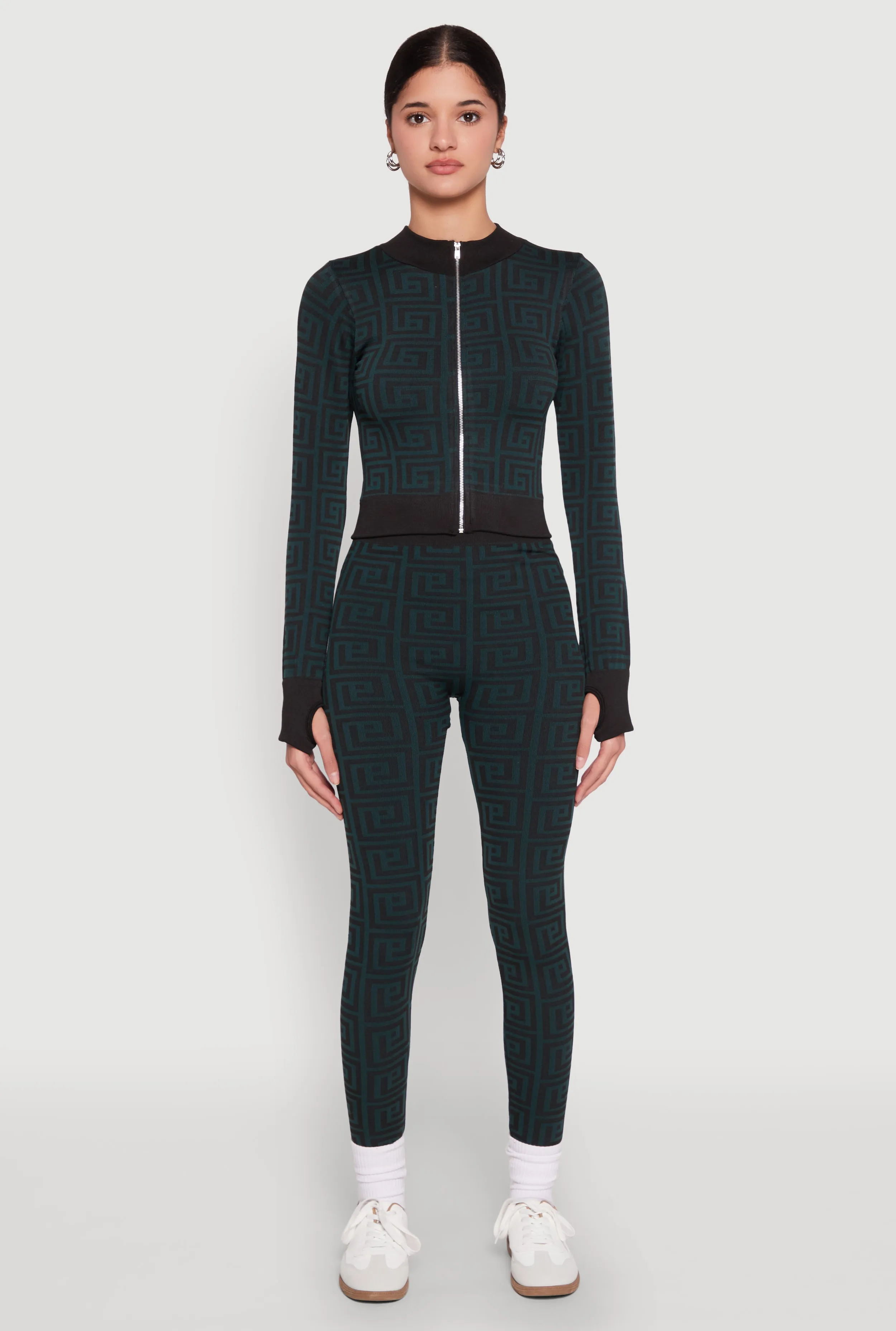 Greek Key Mock Neck Track Jacket sold by Rainbow product image thumbnail 2