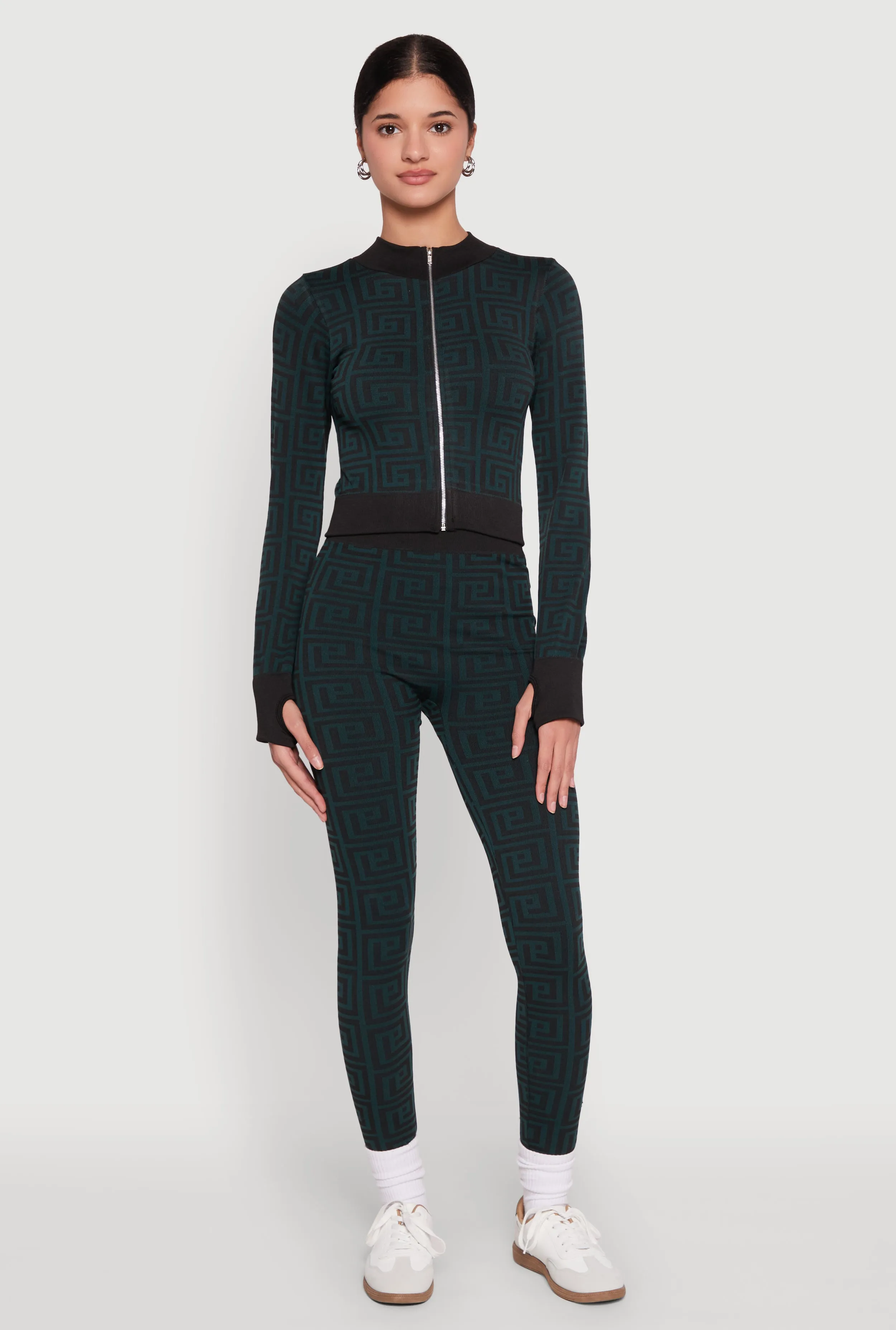 Greek Key Mock Neck Track Jacket sold by Rainbow product image thumbnail 3