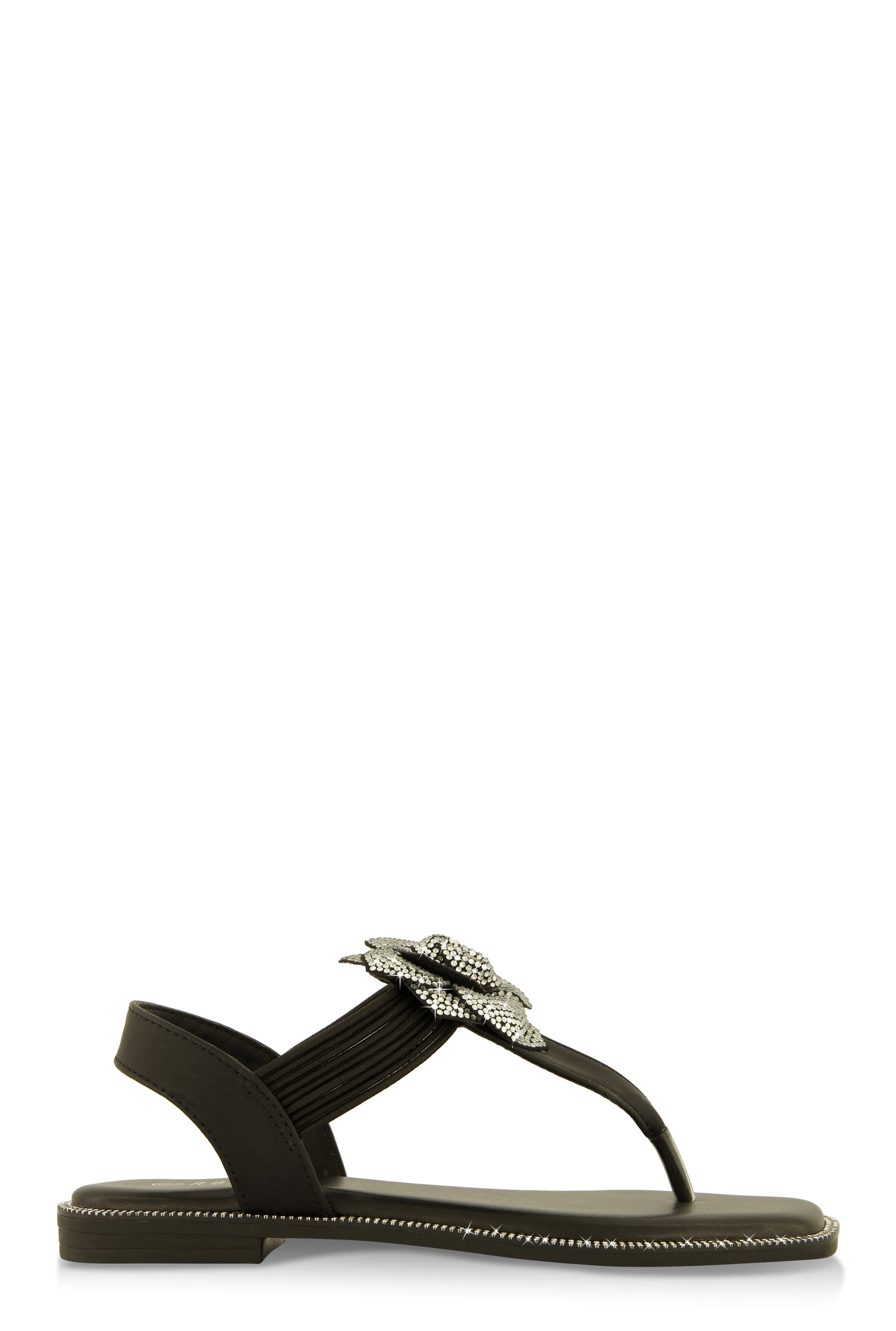 Flower Rhinestone Corded Thong Sandals sold by Rainbow product image thumbnail 2