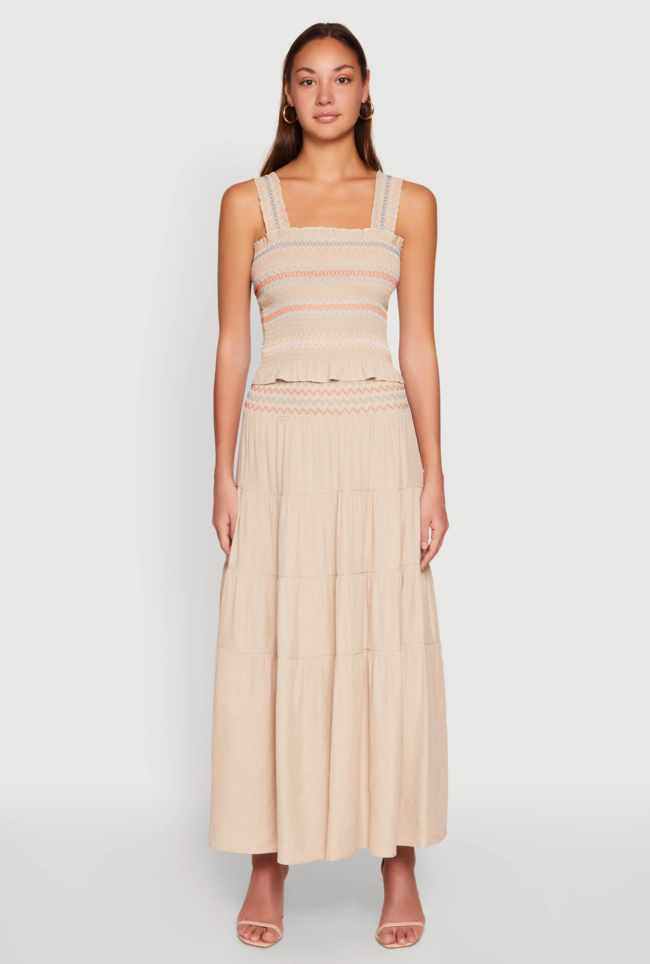 Chevron Linen Smocked Tank Top sold by Rainbow product image thumbnail 2