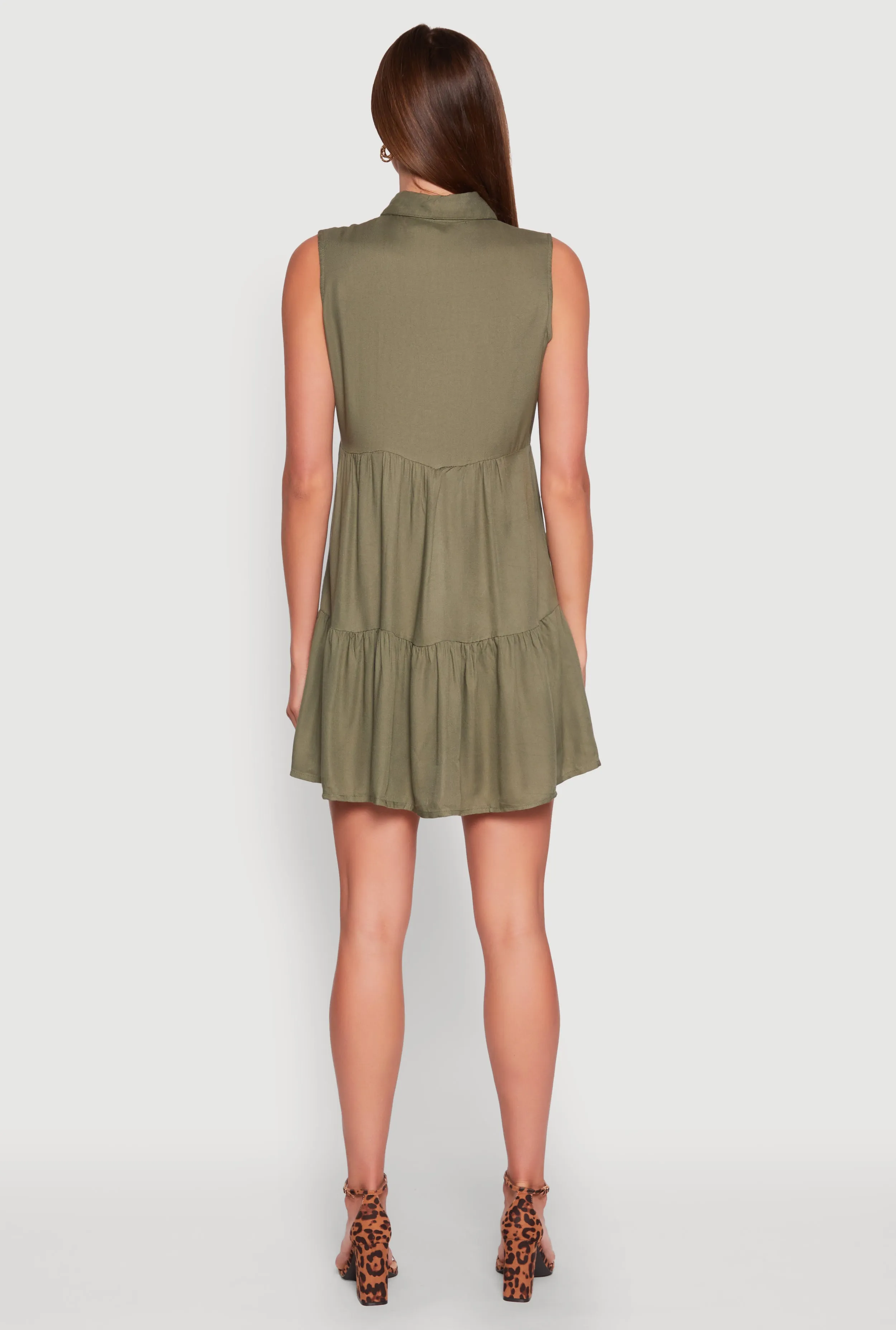 Sleeveless Button Front Tiered Dress sold by Rainbow product image thumbnail 5