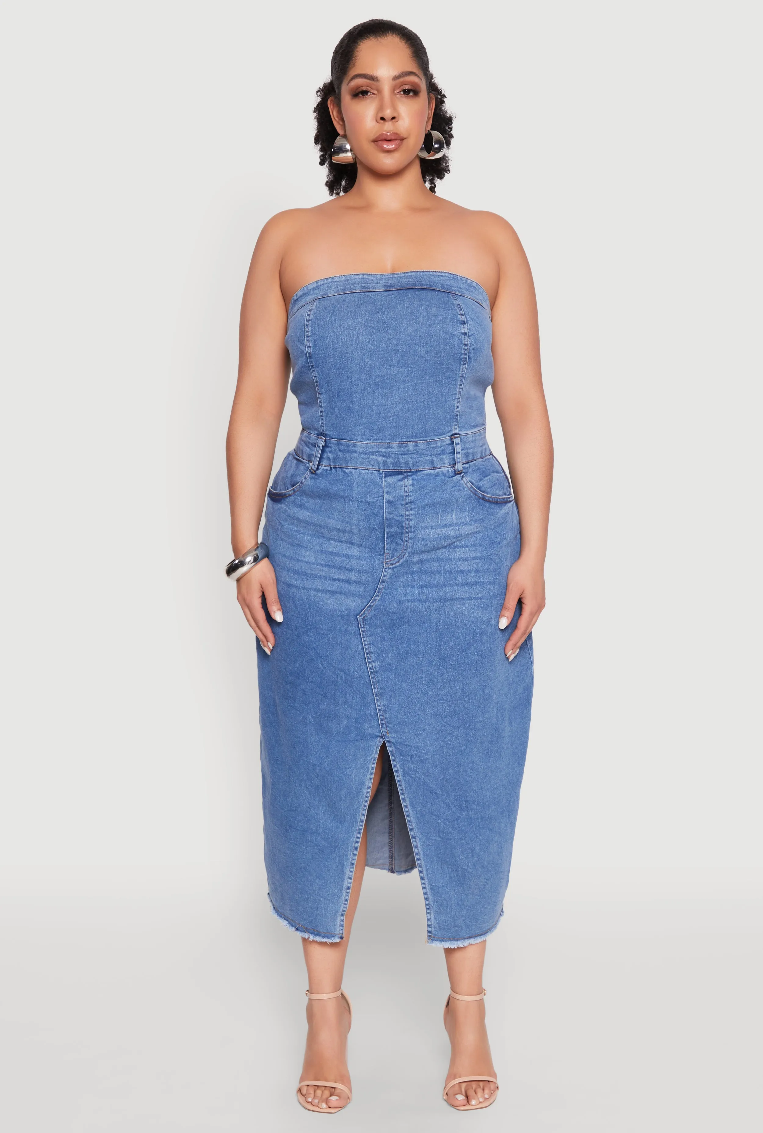 Plus Size Spoon Jeans Denim Tube Dress sold by Rainbow product image thumbnail 2