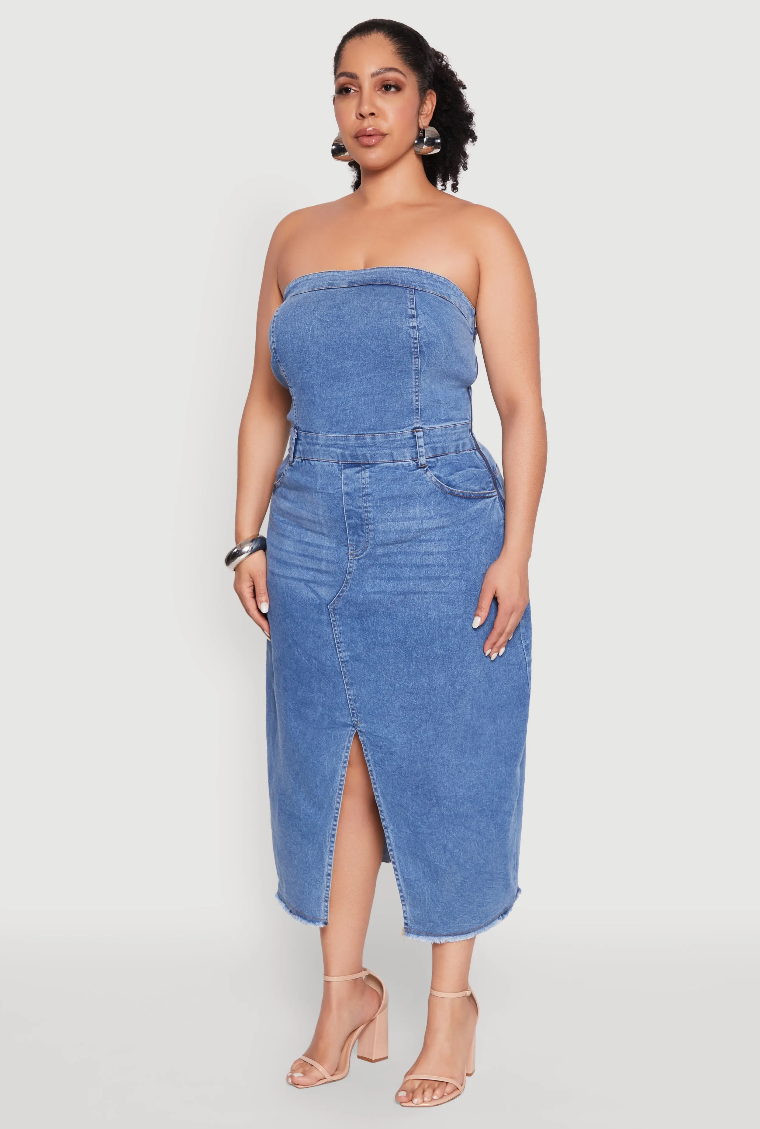 Plus Size Spoon Jeans Denim Tube Dress sold by Rainbow product image thumbnail 3