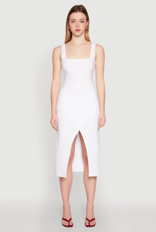 Slit Front Midi Tank Dress sold by Rainbow