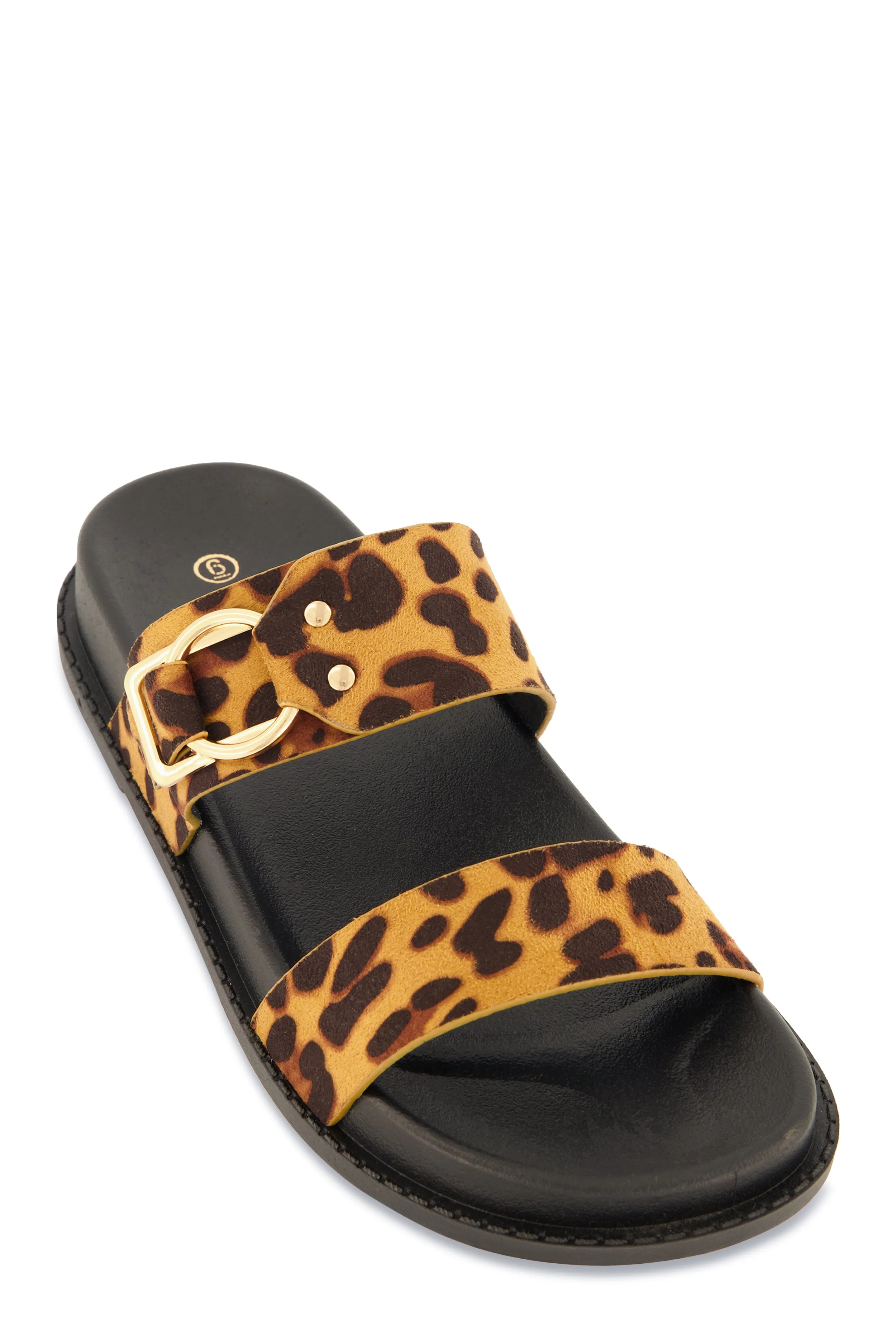 Double Band Buckle Detail Footed Sandals sold by Rainbow