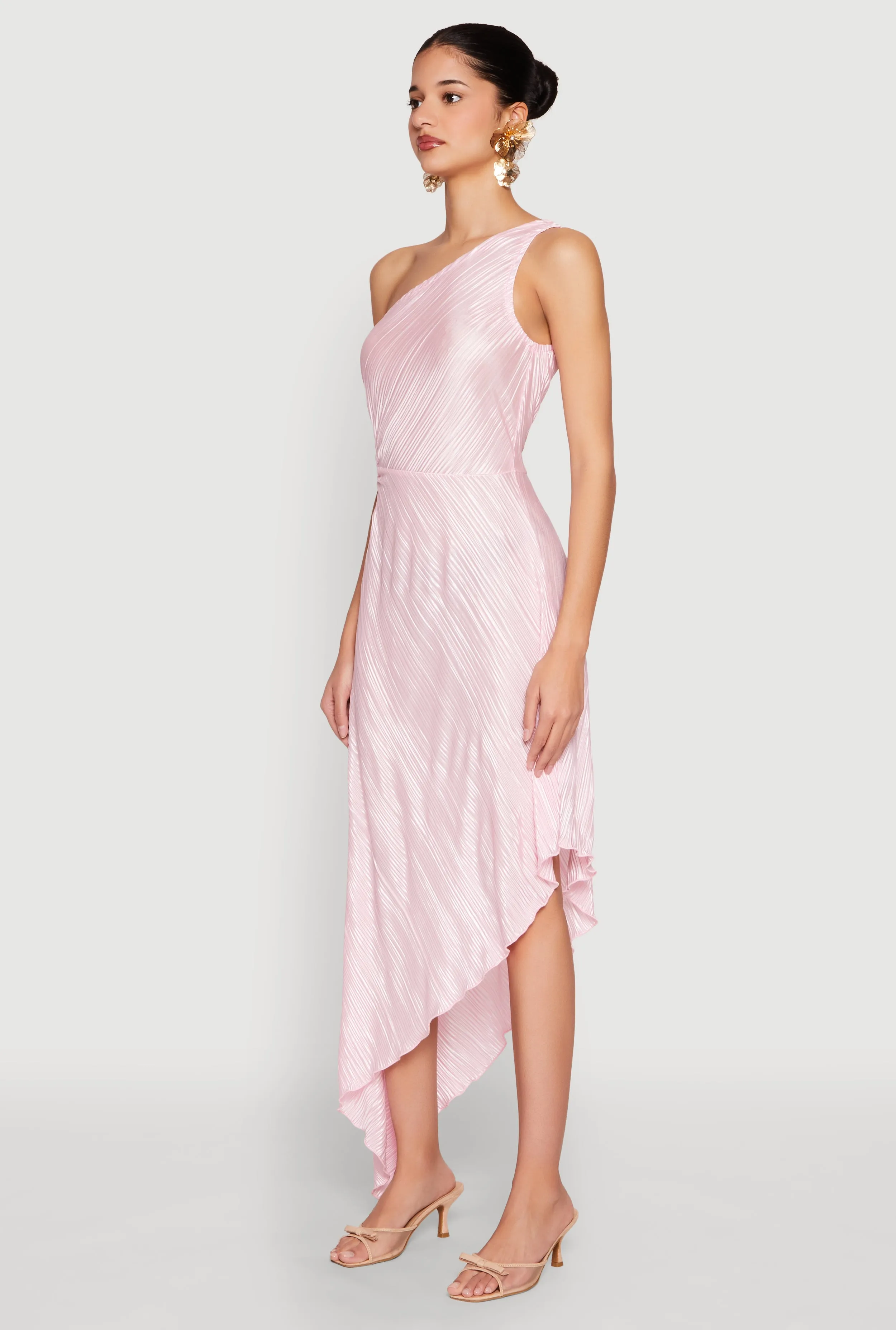 Plisse One Shoulder Asymmetrical Dress sold by Rainbow product image thumbnail 3