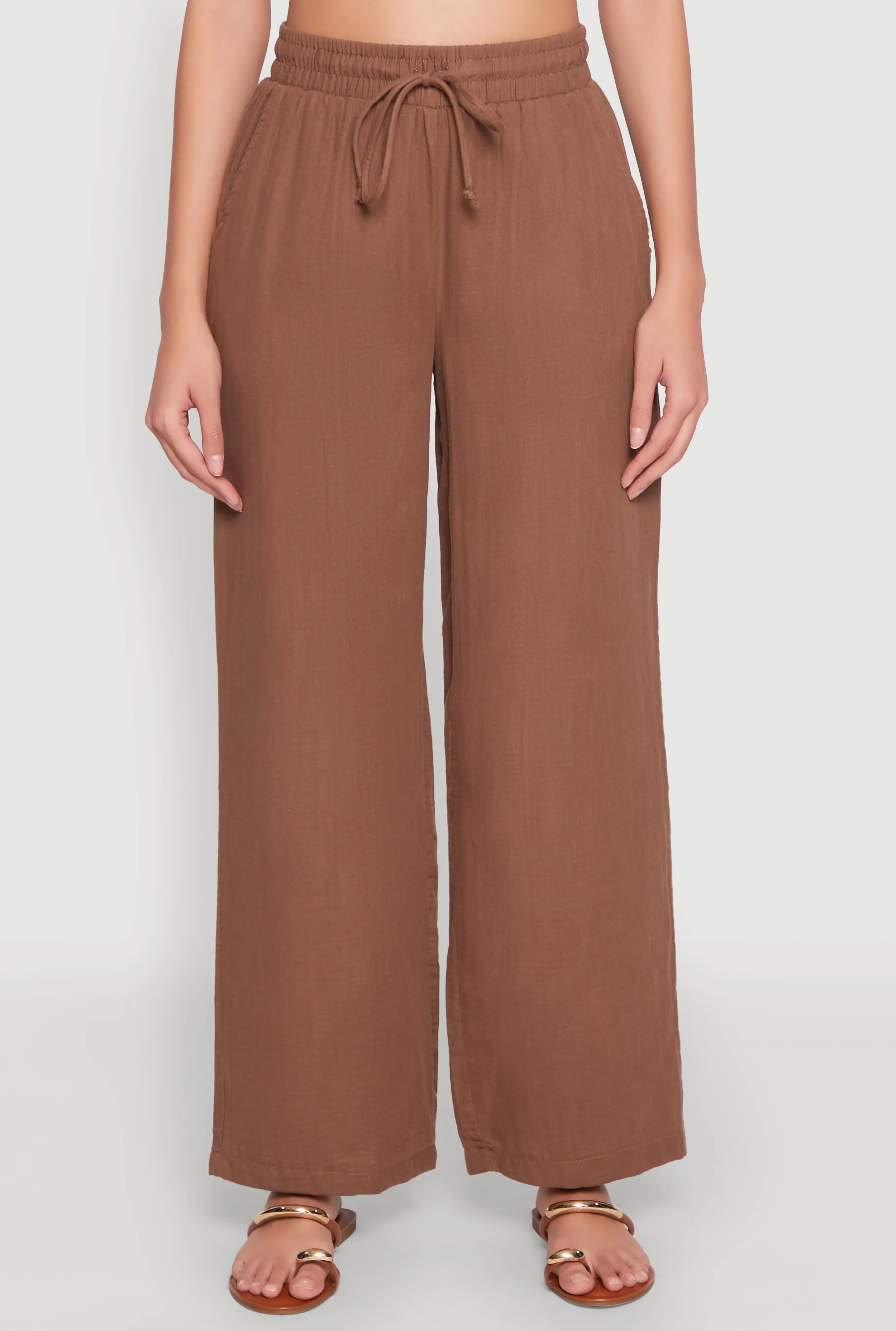 Gauze Knit Drawstring Wide Leg Pants sold by Rainbow product image thumbnail 5