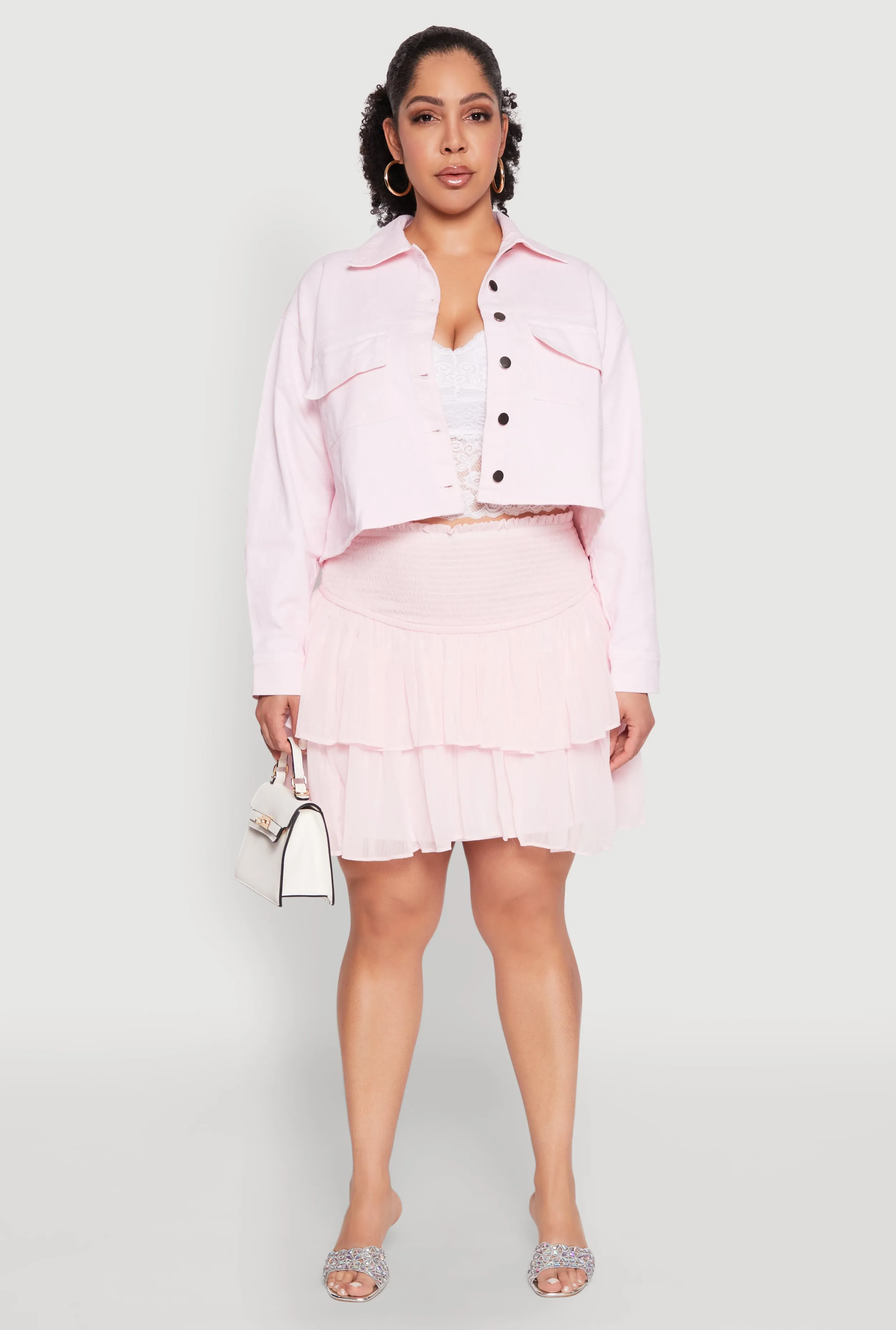 Plus Size Spoon Jeans Chiffon Tiered Skirt sold by Rainbow product image thumbnail 2