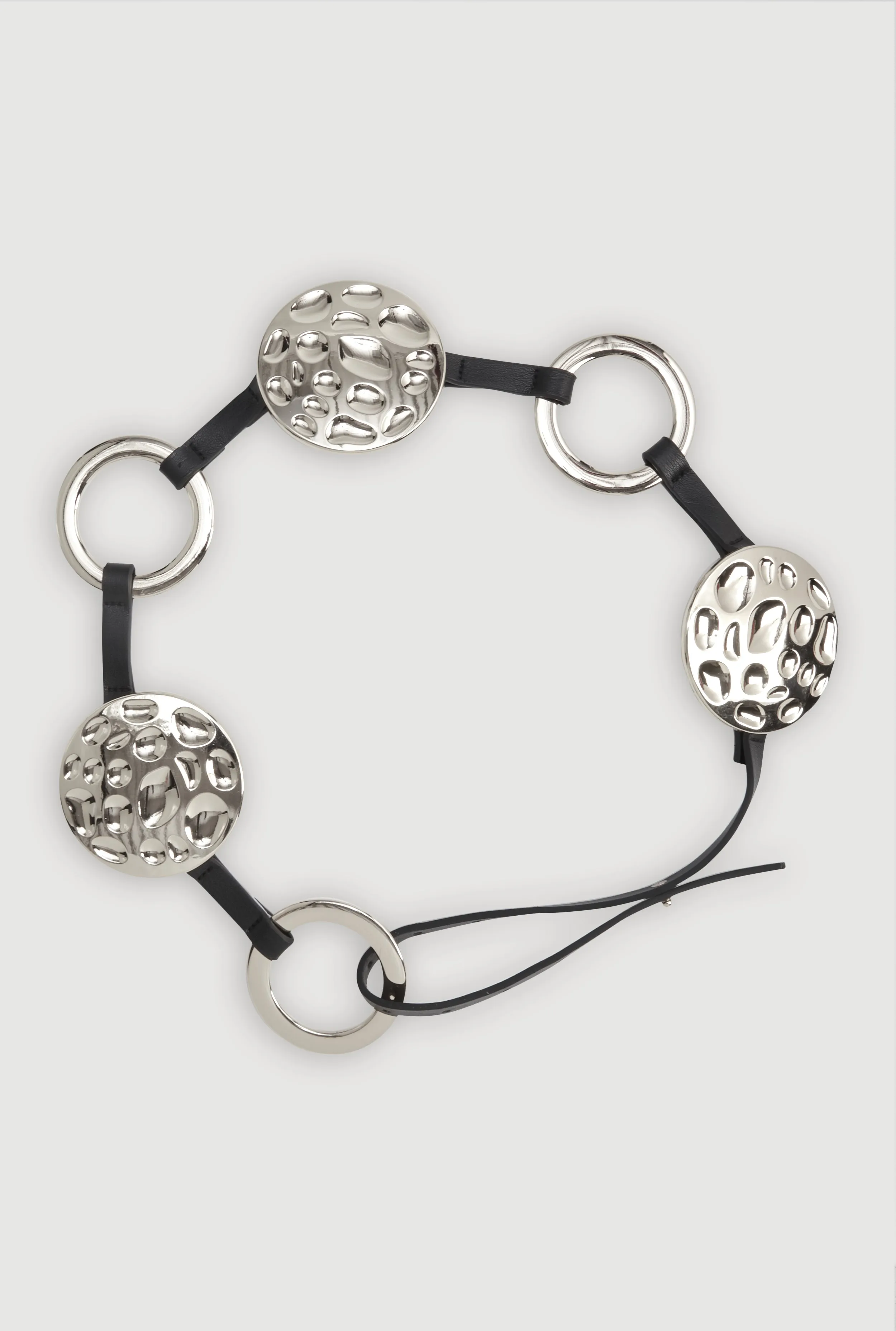 Metallic Textured Circle Waist Belt sold by Rainbow