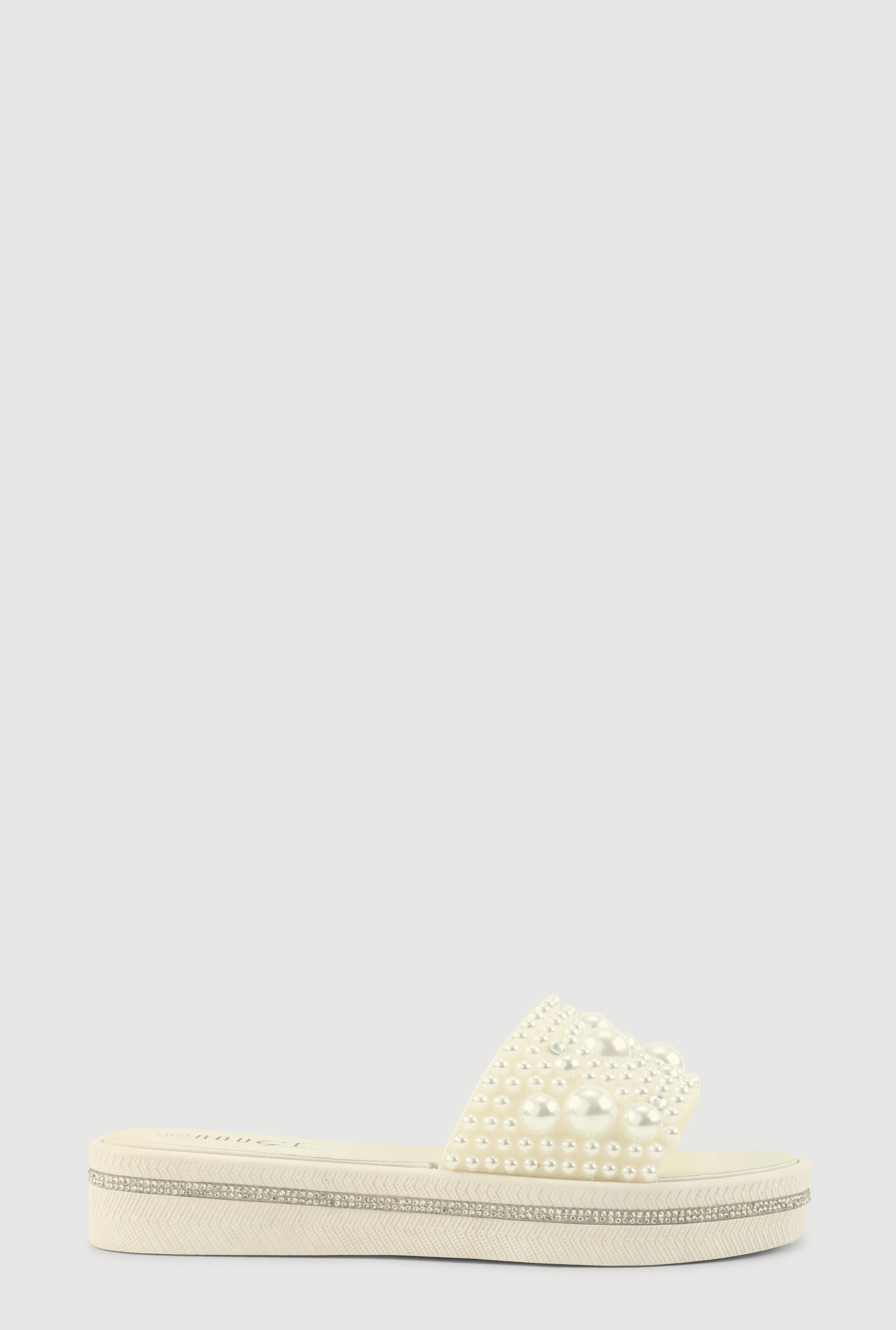 Faux Pearl Studded Band Slide Sandals sold by Rainbow product image thumbnail 2