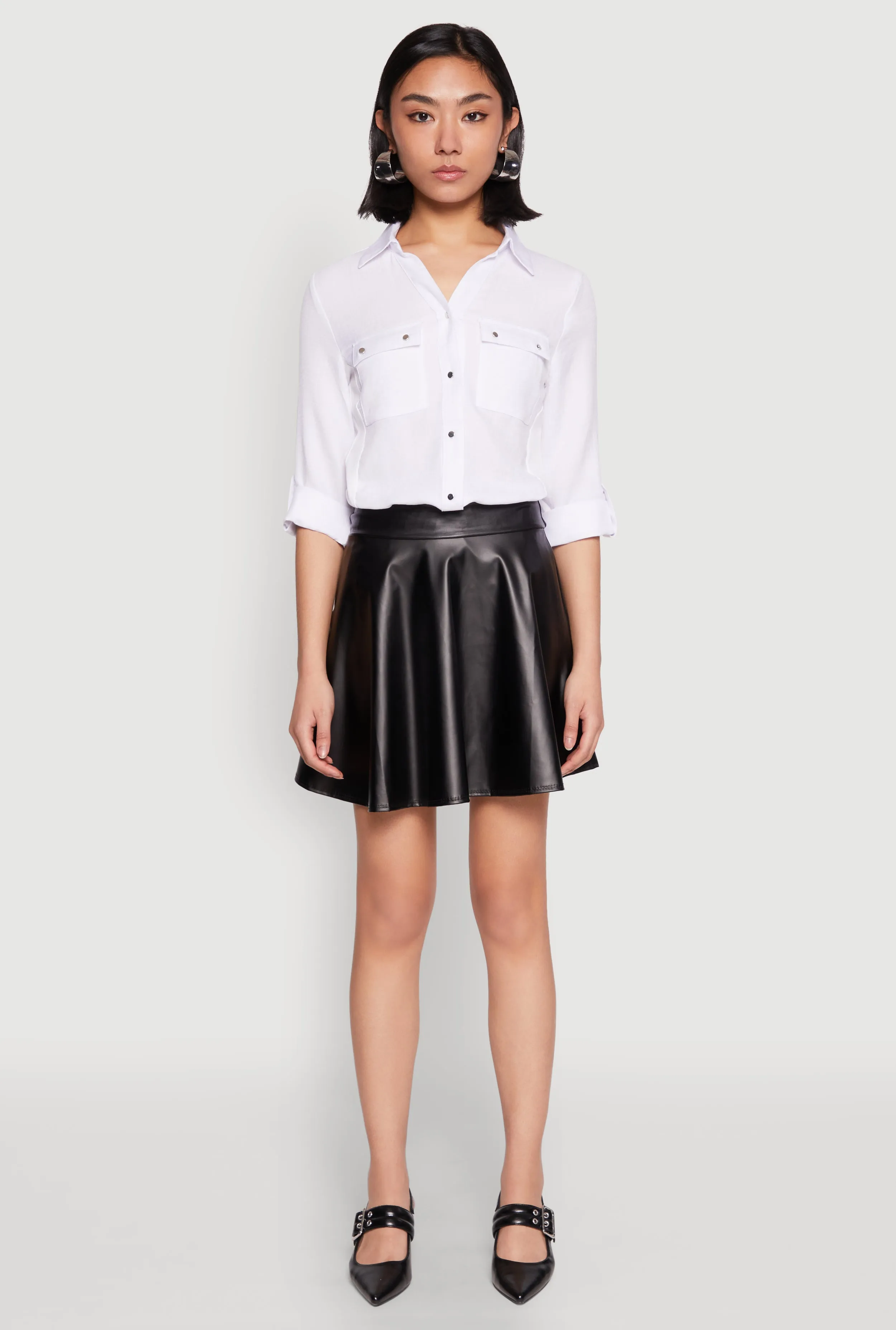 Faux Leather Skater Skirt sold by Rainbow product image thumbnail 2