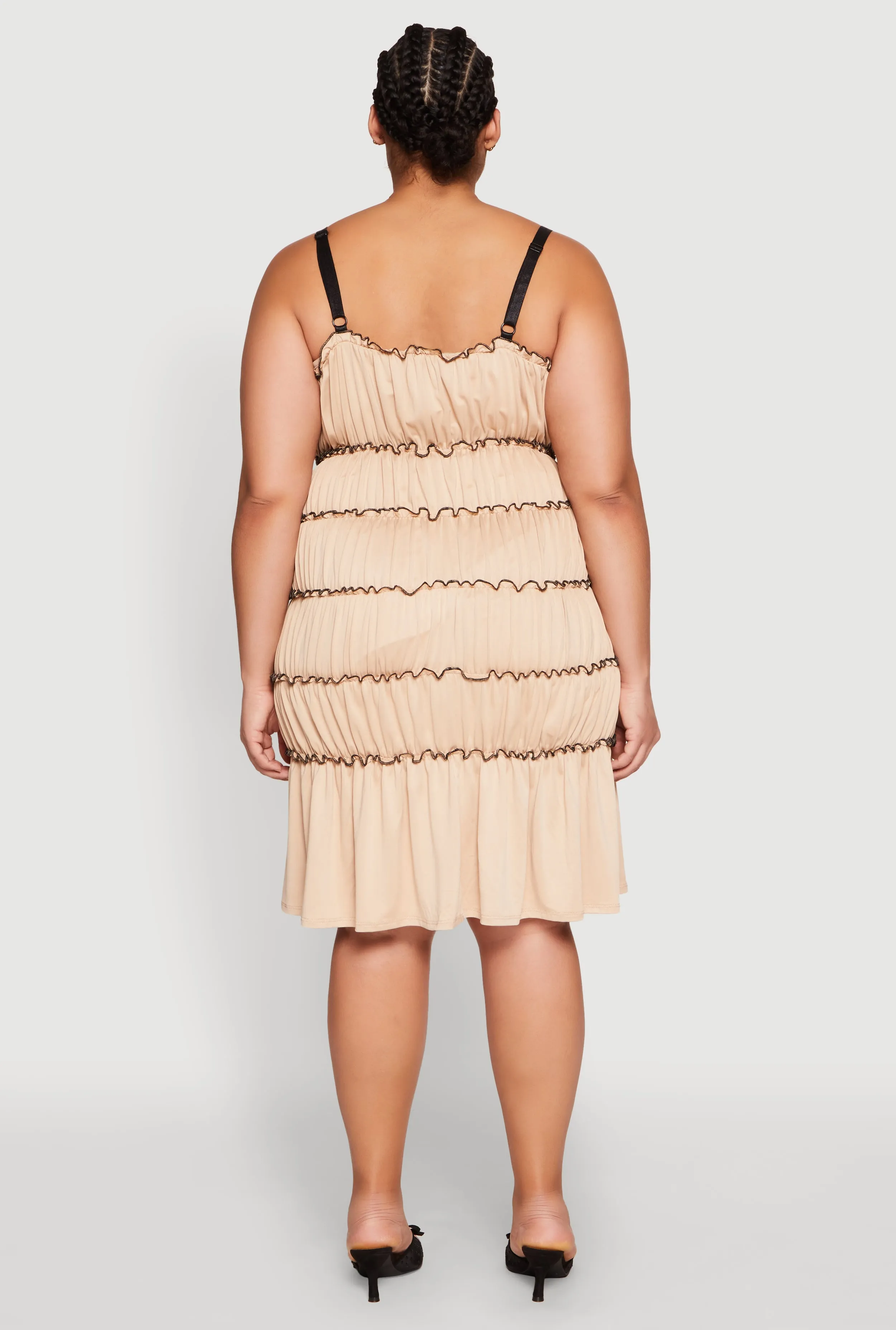 Plus Size Almost Famous Bow Contrast Tiered Dress sold by Rainbow product image thumbnail 5