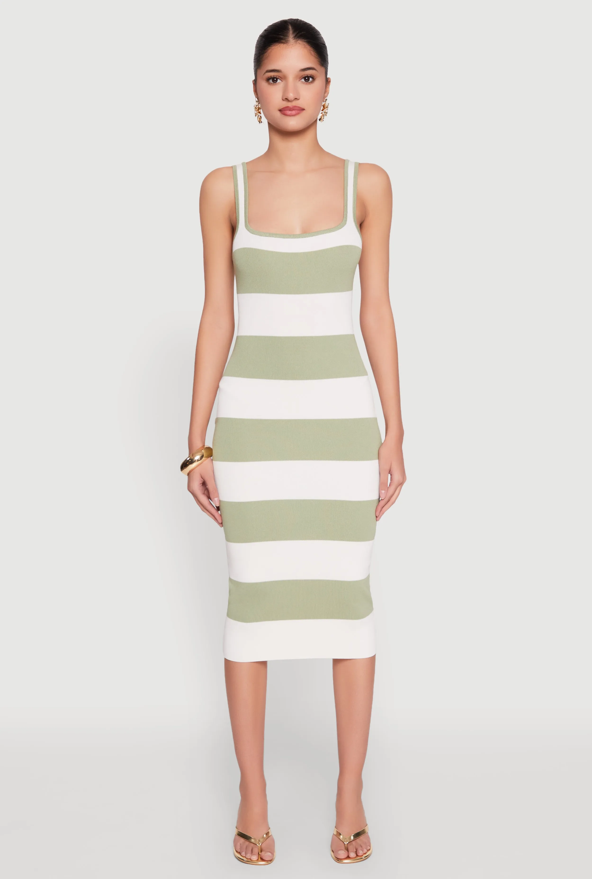 Open Tie Back Sleeveless Striped Bodycon Dress sold by Rainbow product image thumbnail 2